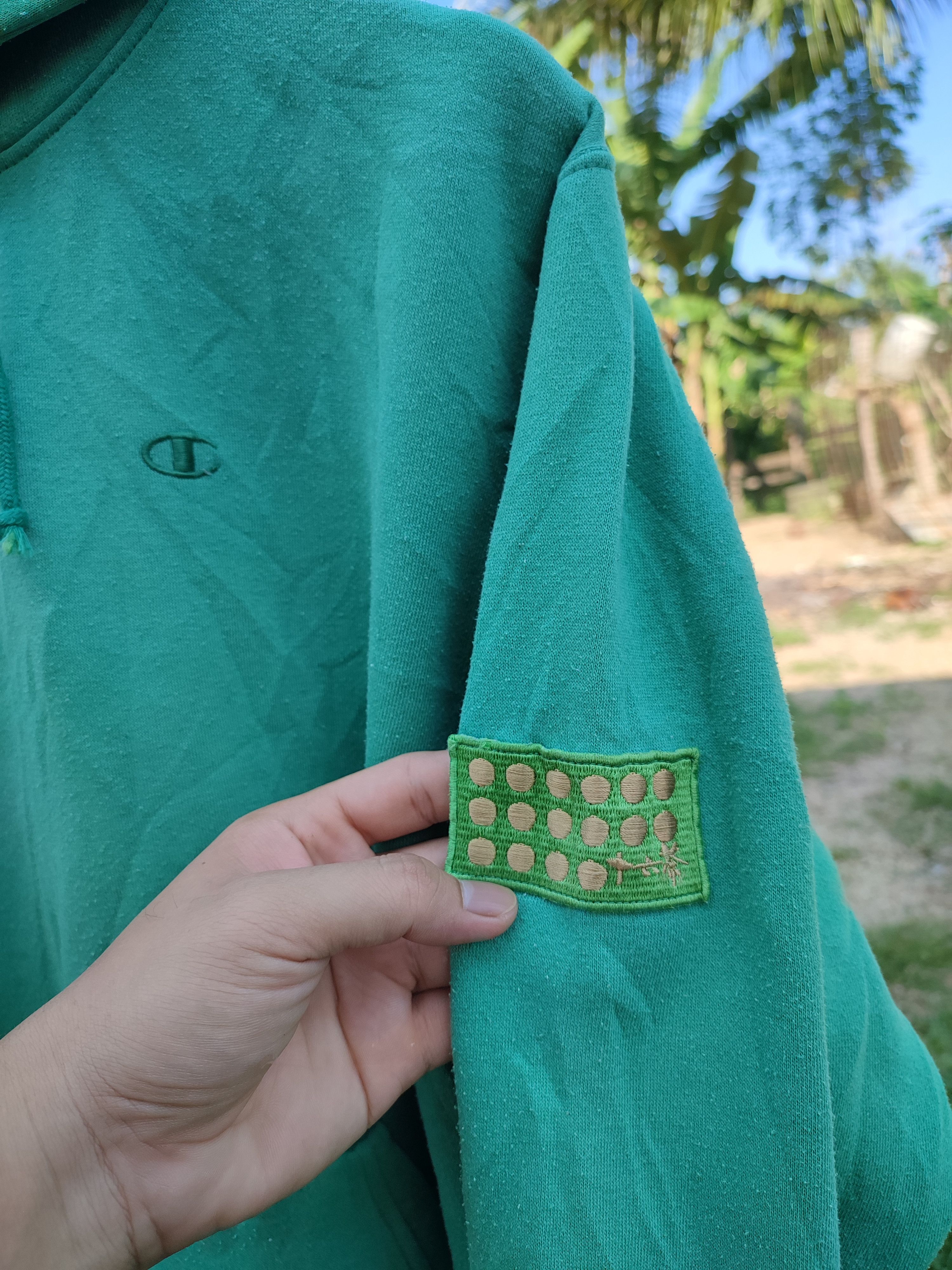 Champion Vintage Champion Green Hoodie Patch Size US L / EU 52-54 / 3 - 8 Thumbnail