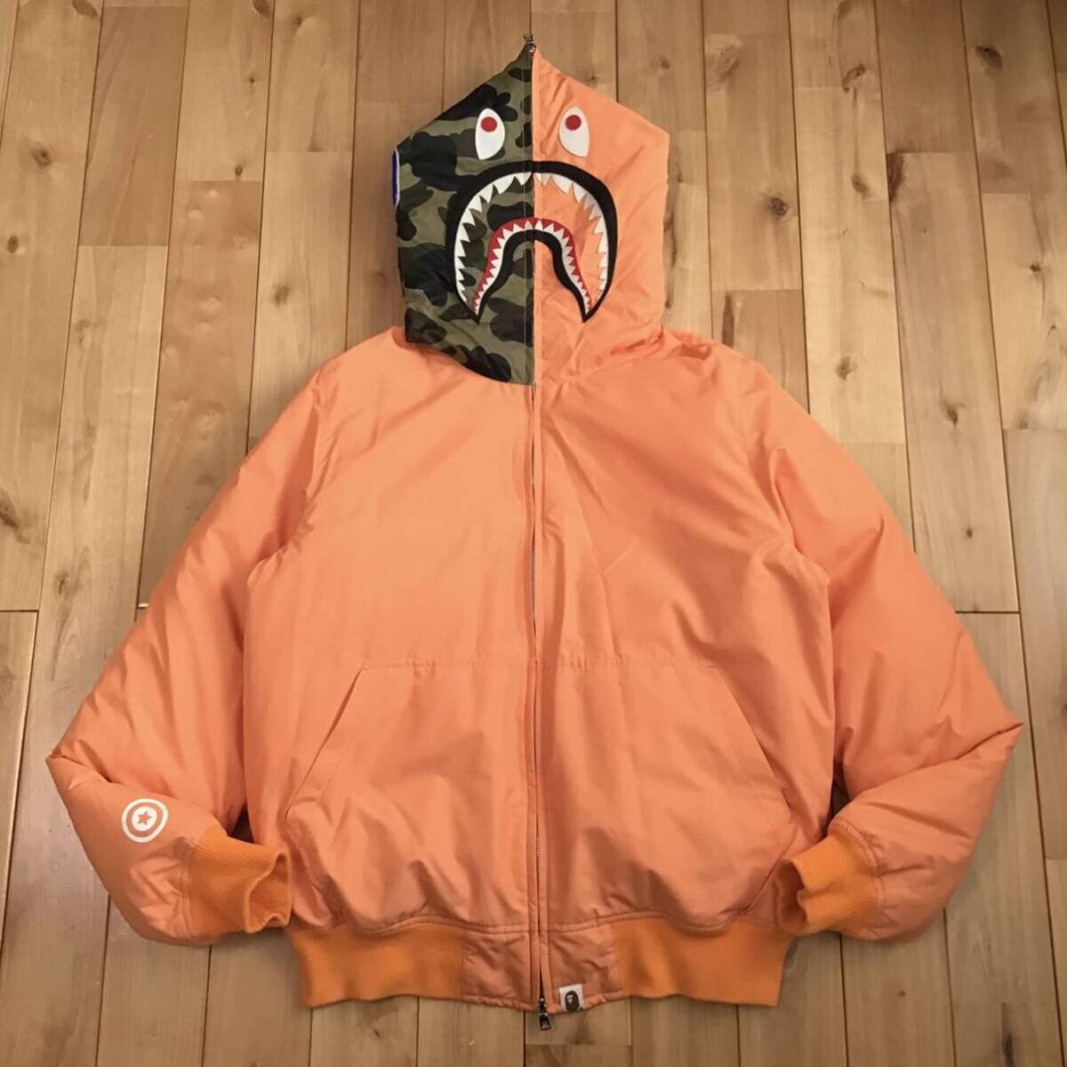 BAPE camo Shark full zip hoodie Puffer Down Jacket APE NIGO