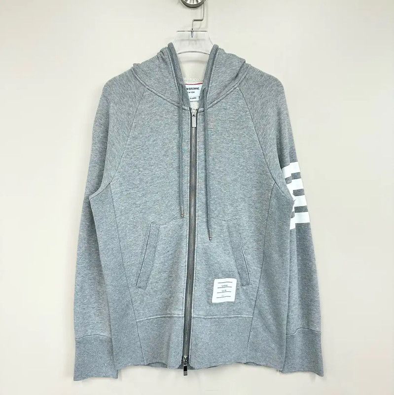 Thom Browne Women's Gray Zip-Up Hoodie 0089