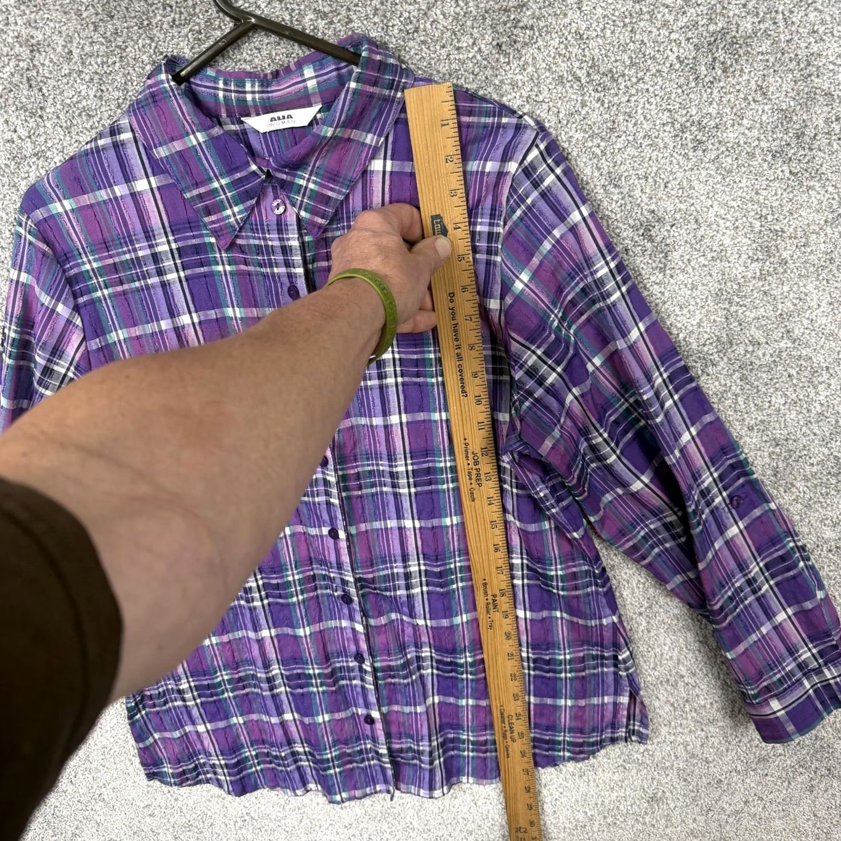 Vintage Alia Button Up Shirt M Purple Plaid Lightweight Layering Granola Girl Cabincore Womens Button-Up Shirt Long Sleeve Collared Size M / US 6-8 / IT 42-44 - 2 Thumbnail