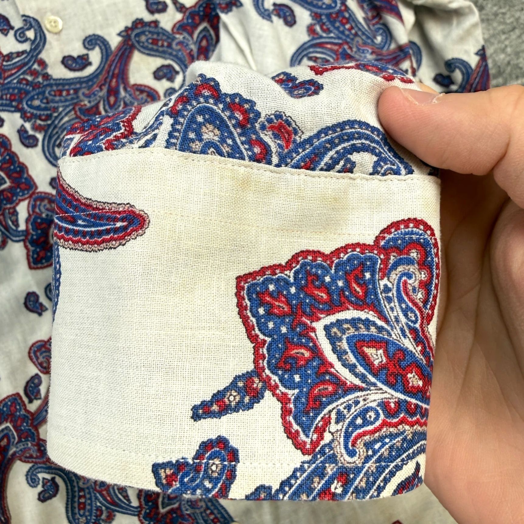 Cremieux Cremieux Shirt Mens Large White Paisley Linen Blend Button Down Party Retro READ Size US L / EU 52-54 / 3 - 5 Thumbnail