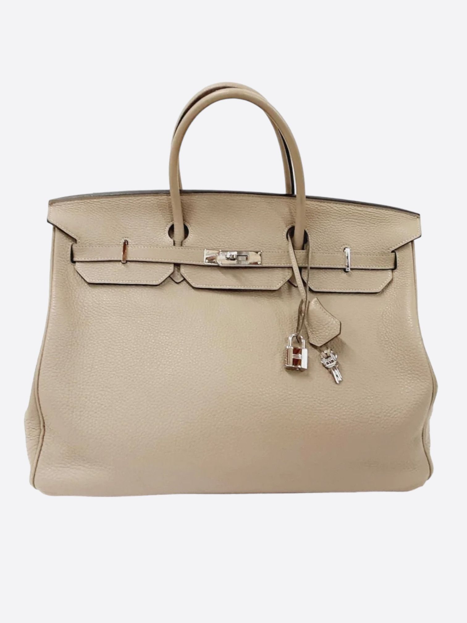 image of Hermes Grey Taupe Clemence Birkin 50, Women's