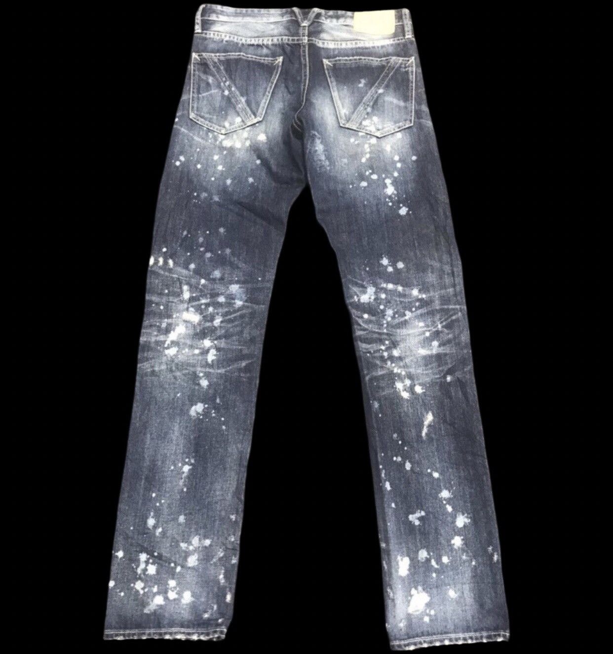 Seditionaries × Vanquish Rare VANQUISH Japan Bleach Splash Distressed Skinny Denim Size US 30 / EU 46 - 2 Thumbnail
