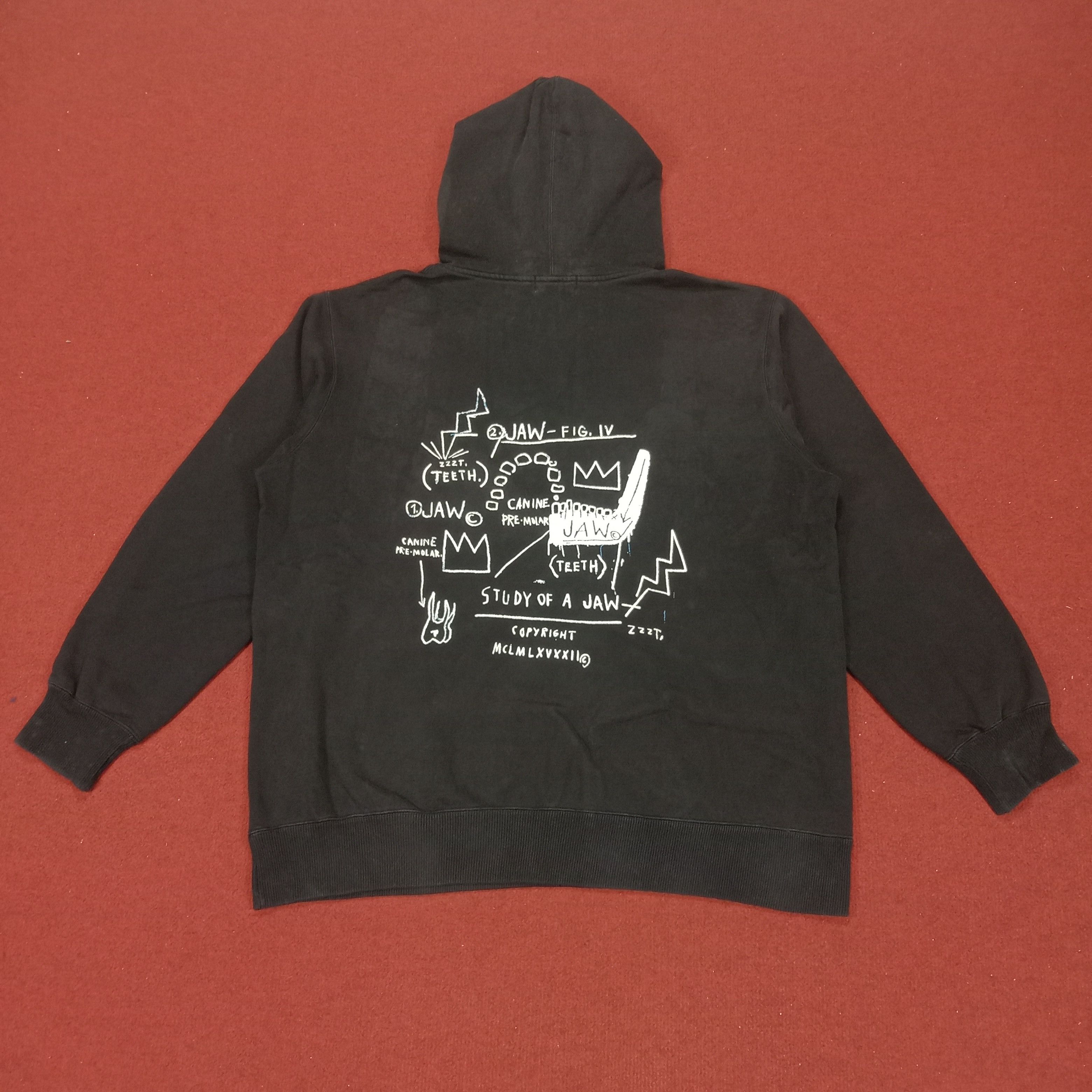 Japanese Brand × Jean-Michel Basquiat × Vintage Jean Michel Basquiat X Uniqlo Hoodies Streetwear Style Size US XL / EU 56 / 4 - 1 Thumbnail