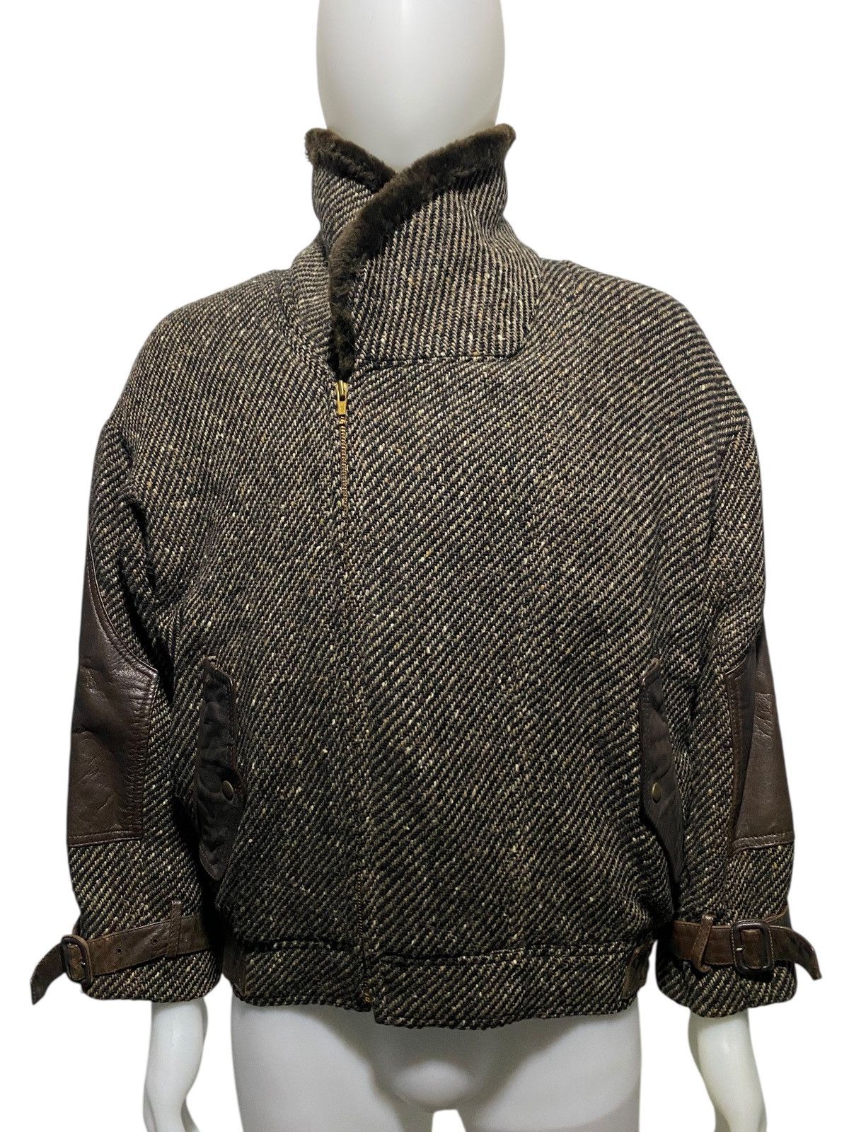 Vintage Vintage Rodex of London wool leather hybrid biker jacket Size US L / EU 52-54 / 3 - 1 Thumbnail