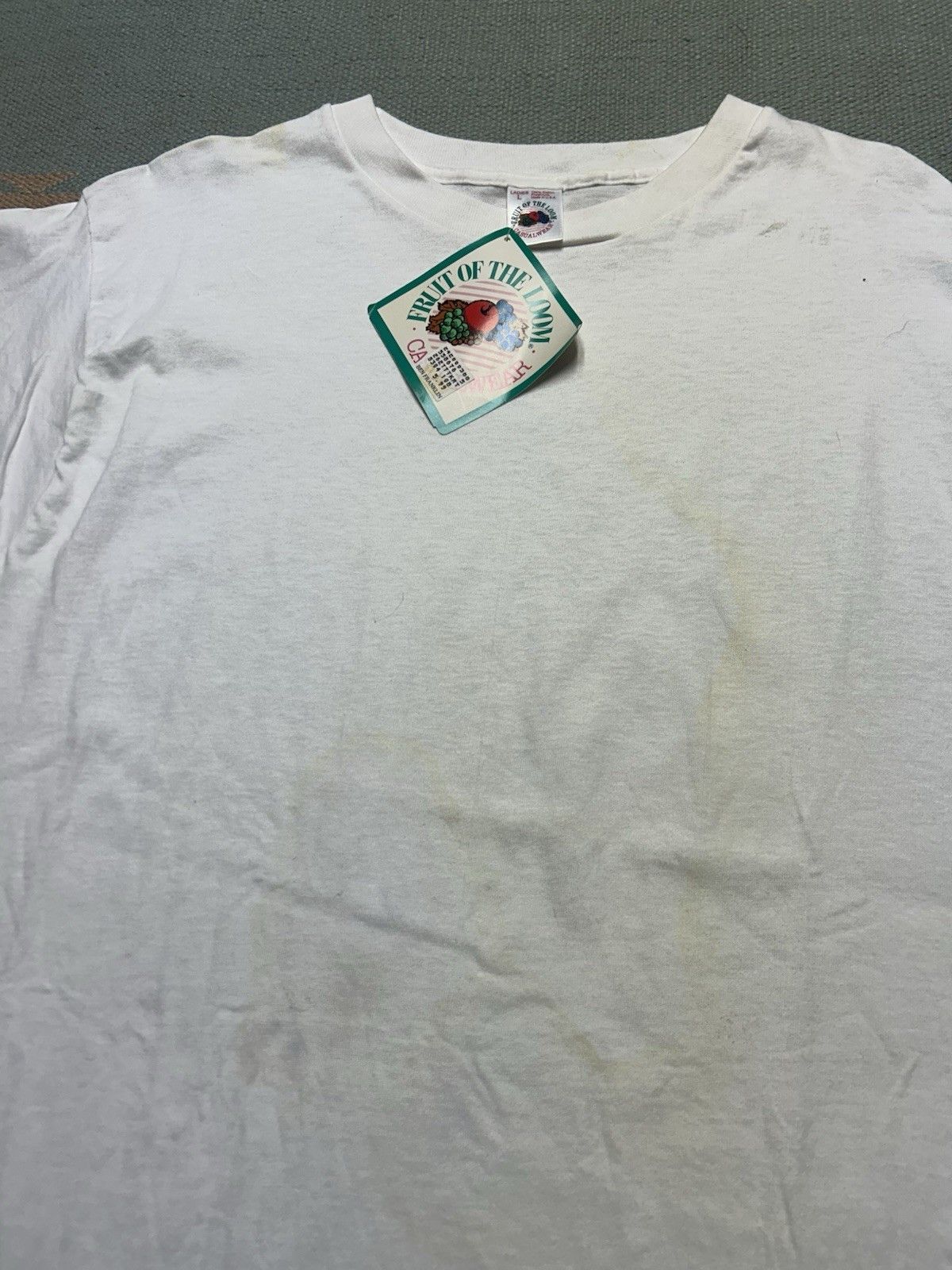 Vintage Vtg 90s blank white t shirt fruit the loom DEADSTOCK large Size L / US 10 / IT 46 - 4 Thumbnail