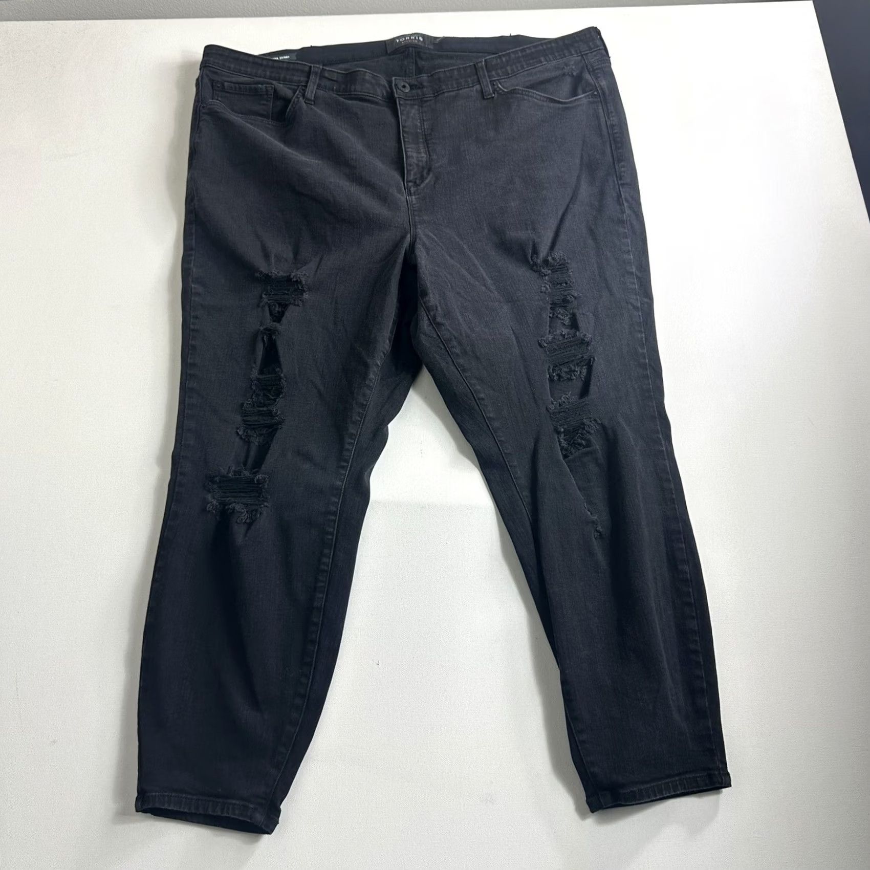 Torrid Torrid Jeans Skinny Black Stretch 26R 26.5" Inseam 5-Pocket High Rise Women Plus Size Regular Vintage: No Size 26" / US 2 / IT 38 - 2 Thumbnail