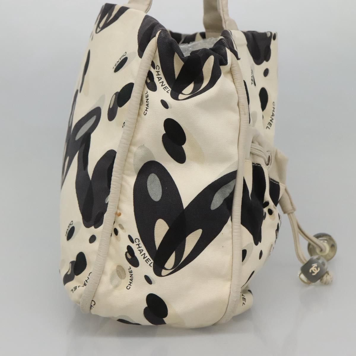 Chanel CHANEL Tote Bag Canvas White Silver CC Size ONE SIZE - 3 Thumbnail