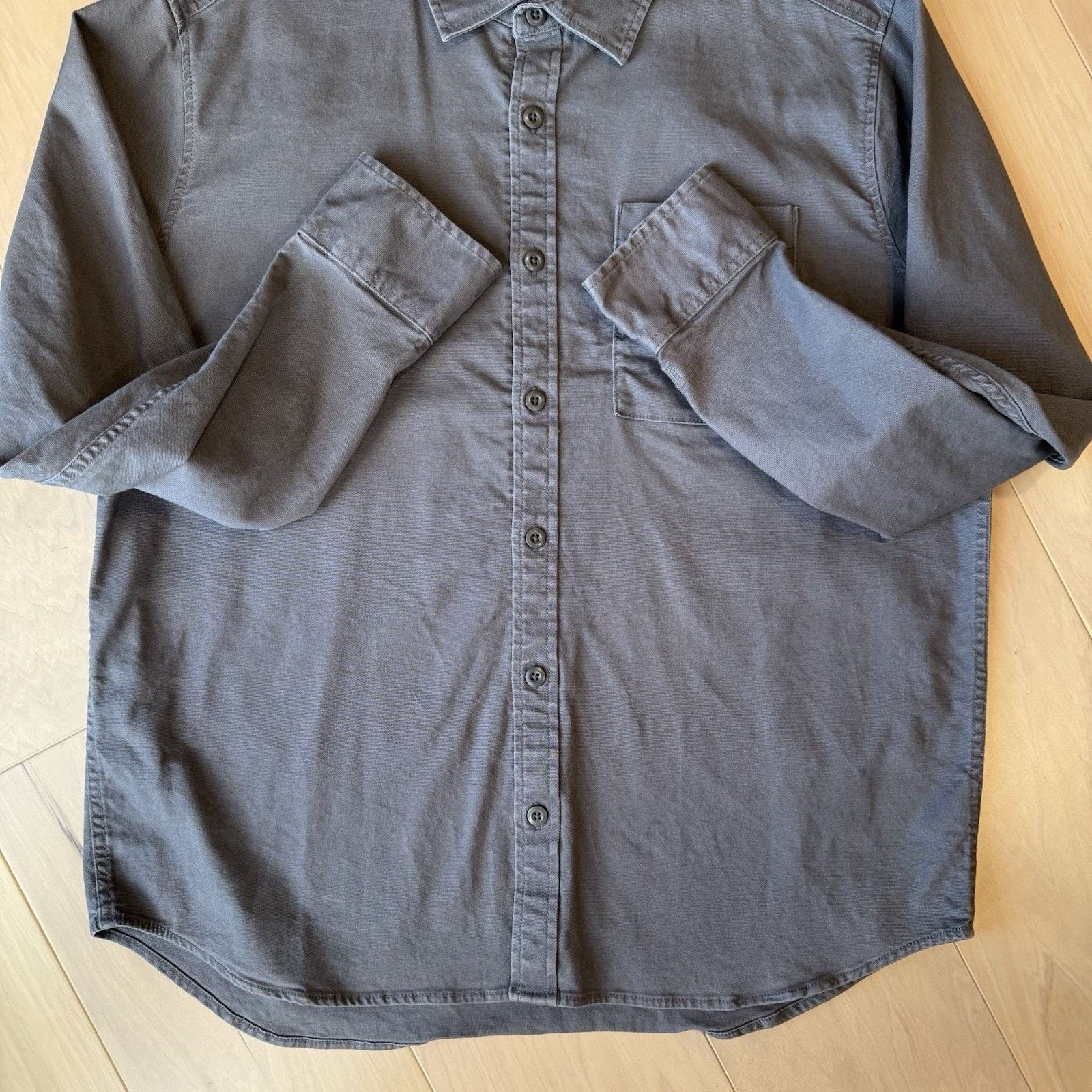 Topo Designs Topo Designs Shirt Gray Heavy Cotton Button Up Long Sleeve Size US XL / EU 56 / 4 - 5 Thumbnail