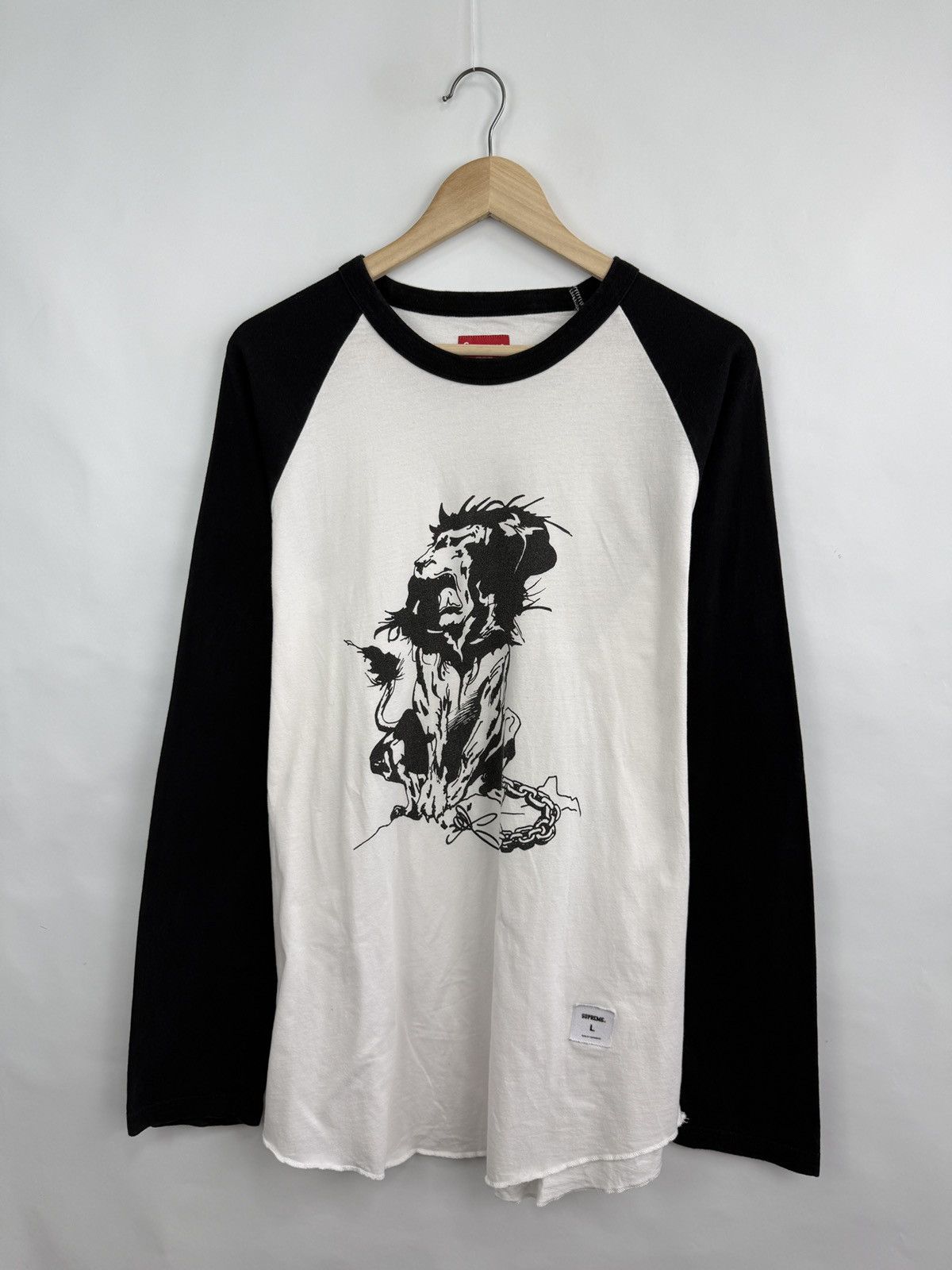 Supreme 🇺🇸 Y2K Supreme Lion Raglan Baseball SS18 Long Sleeve Rare Size US L / EU 52-54 / 3 - 3 Thumbnail