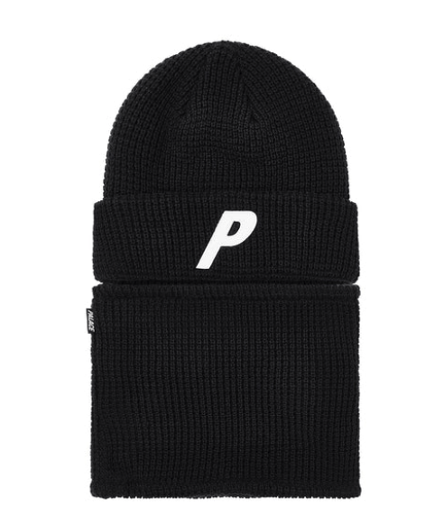 Palace Palace Skateboards Zip Off Facewarmer P Beanie Black Size ONE SIZE - 1 Thumbnail