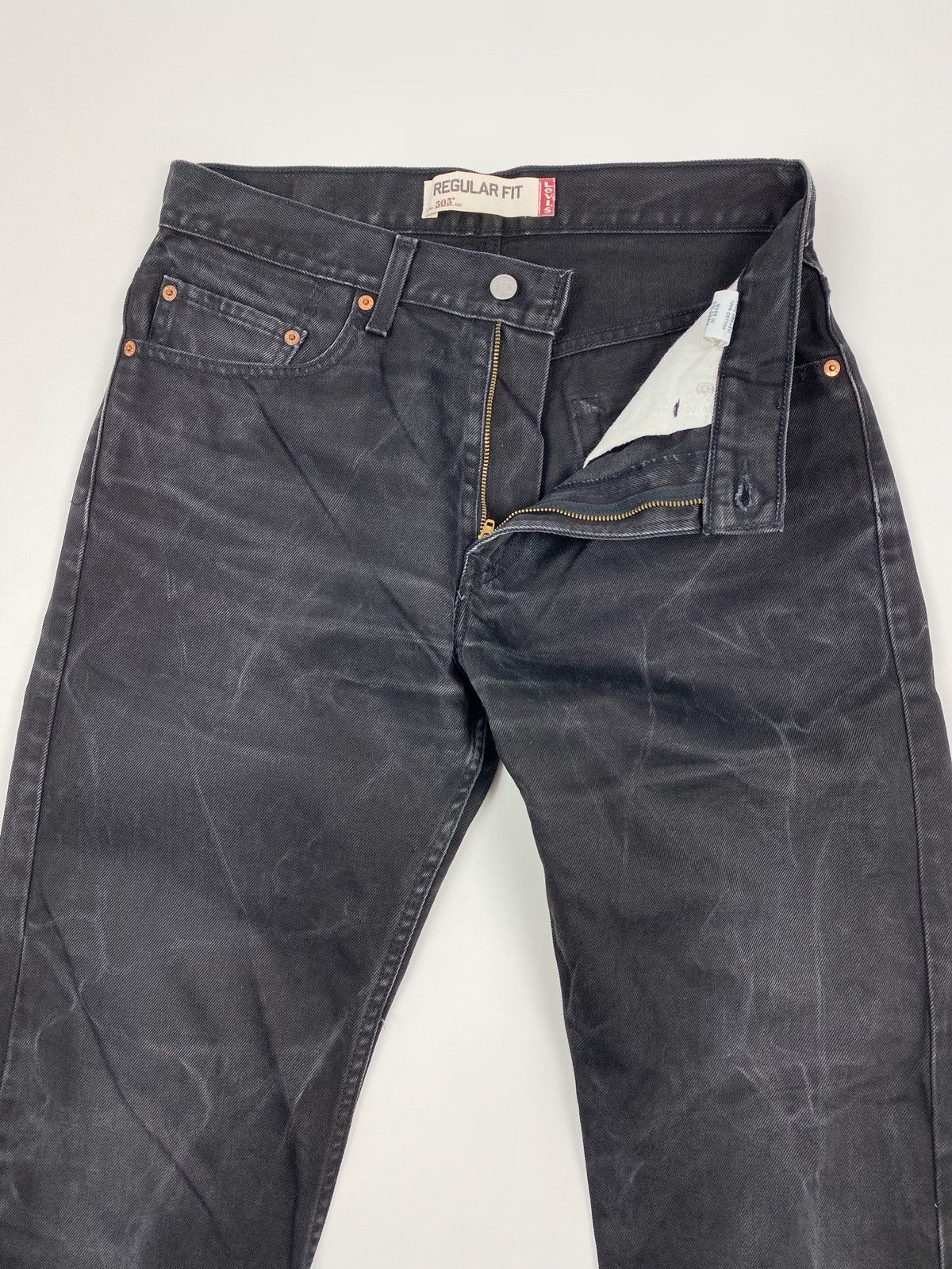 Levi's 2000’s Vintage Levi’s 505 Washed Black Denim Pants 32X32 Size US 32 / EU 48 - 5 Thumbnail