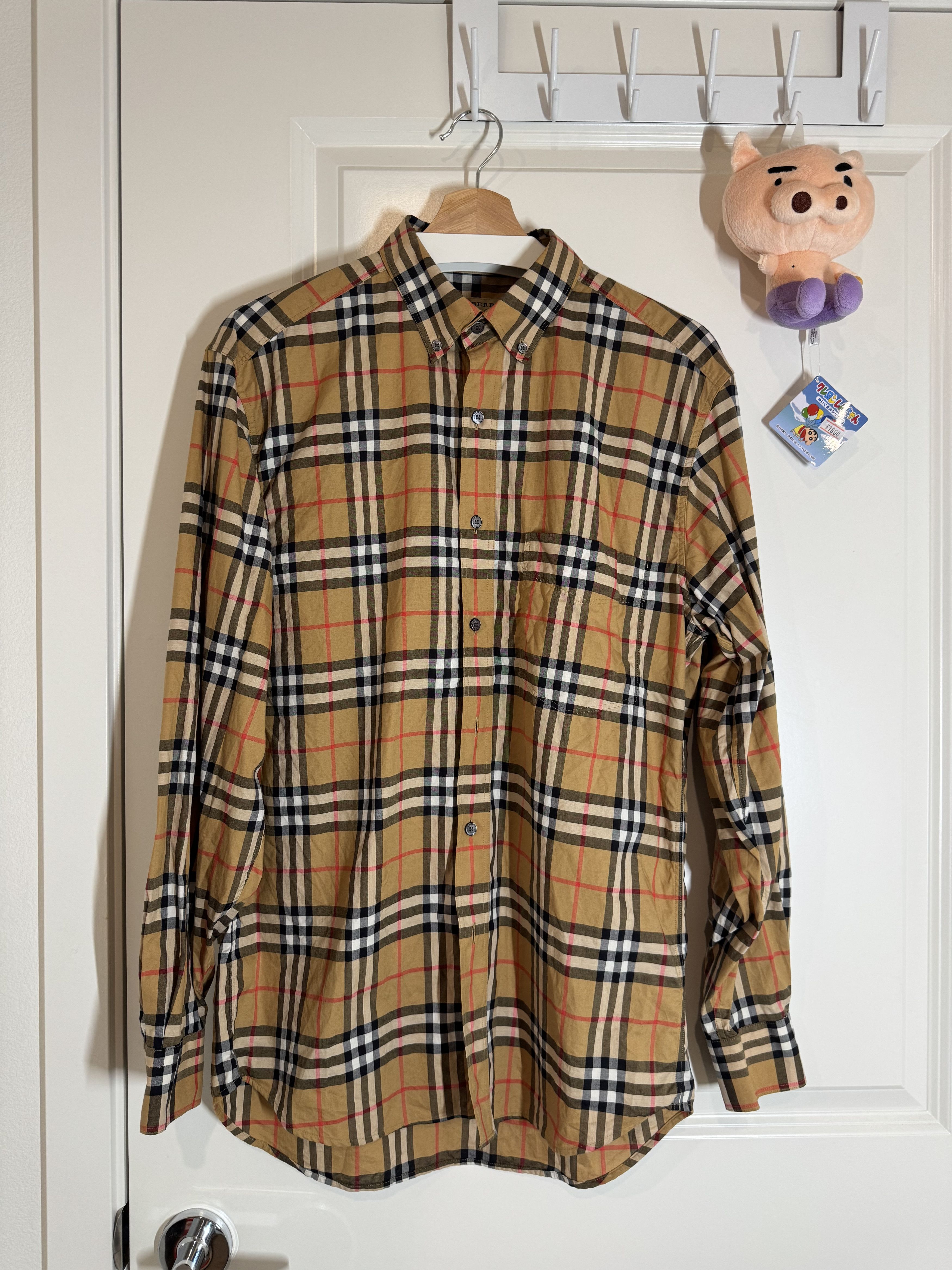 Burberry Burberry Check Cotton Shirt Classic Archive Beige Medium Size US M / EU 48-50 / 2 - 1 Thumbnail