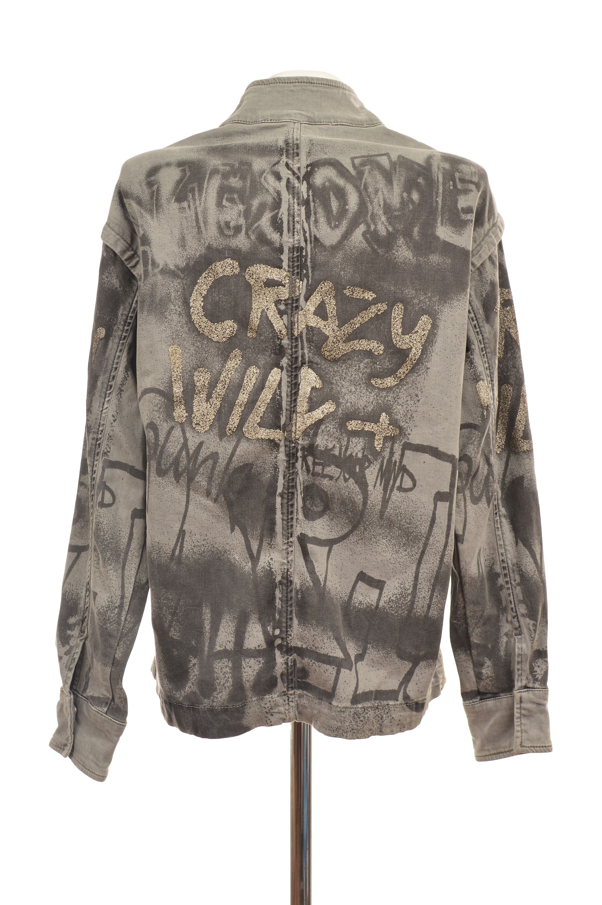 Vintage Monari Crazy Wild + Print Womens Lyocell Cotton Blend Jacket Size S / US 4 / IT 40 - 2 Thumbnail