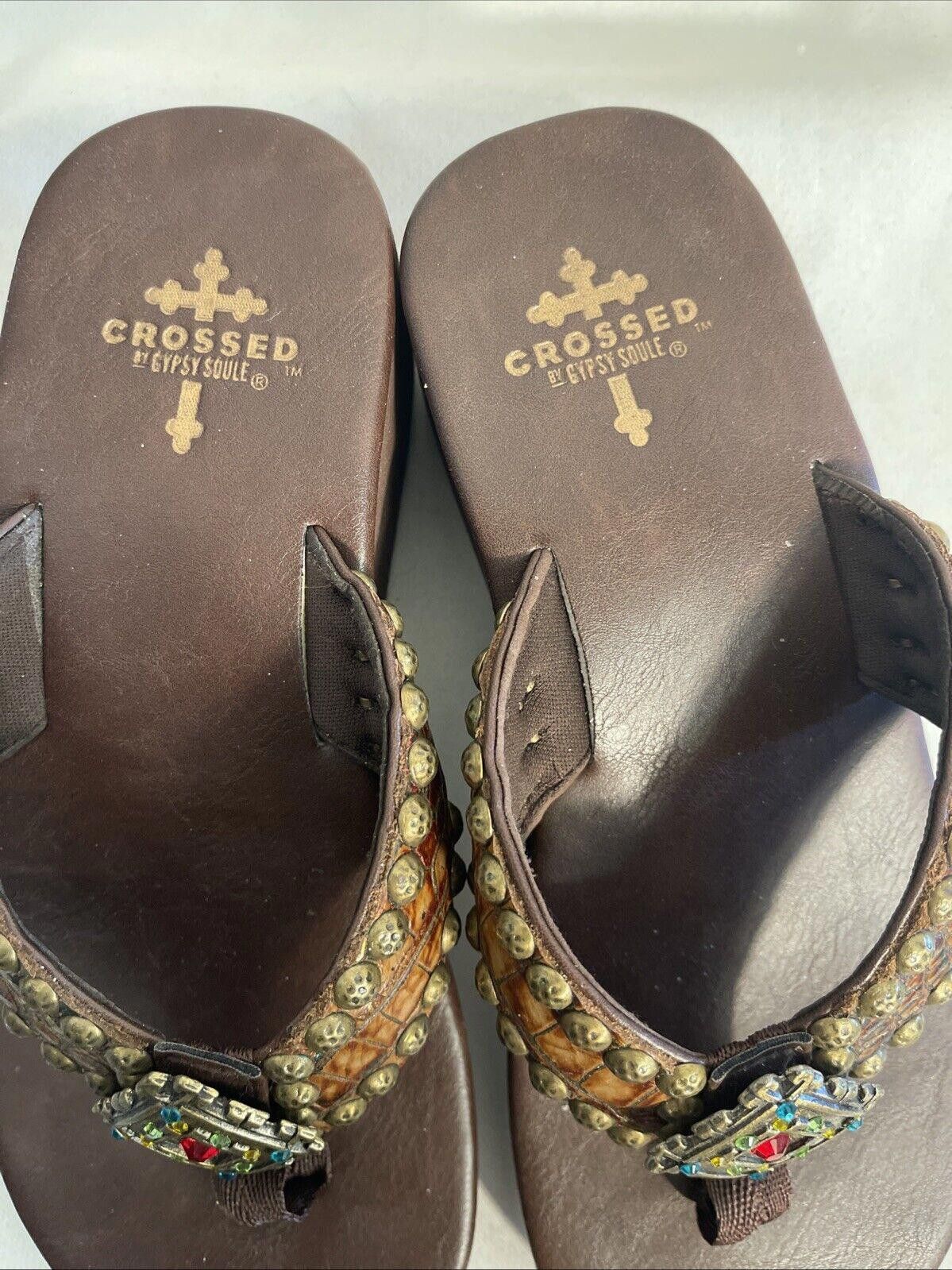 Designer Crossed by Gypsy Soule Flip Flops Women's 7 FREEDOM Size US 7 / IT 37 - 2 Thumbnail