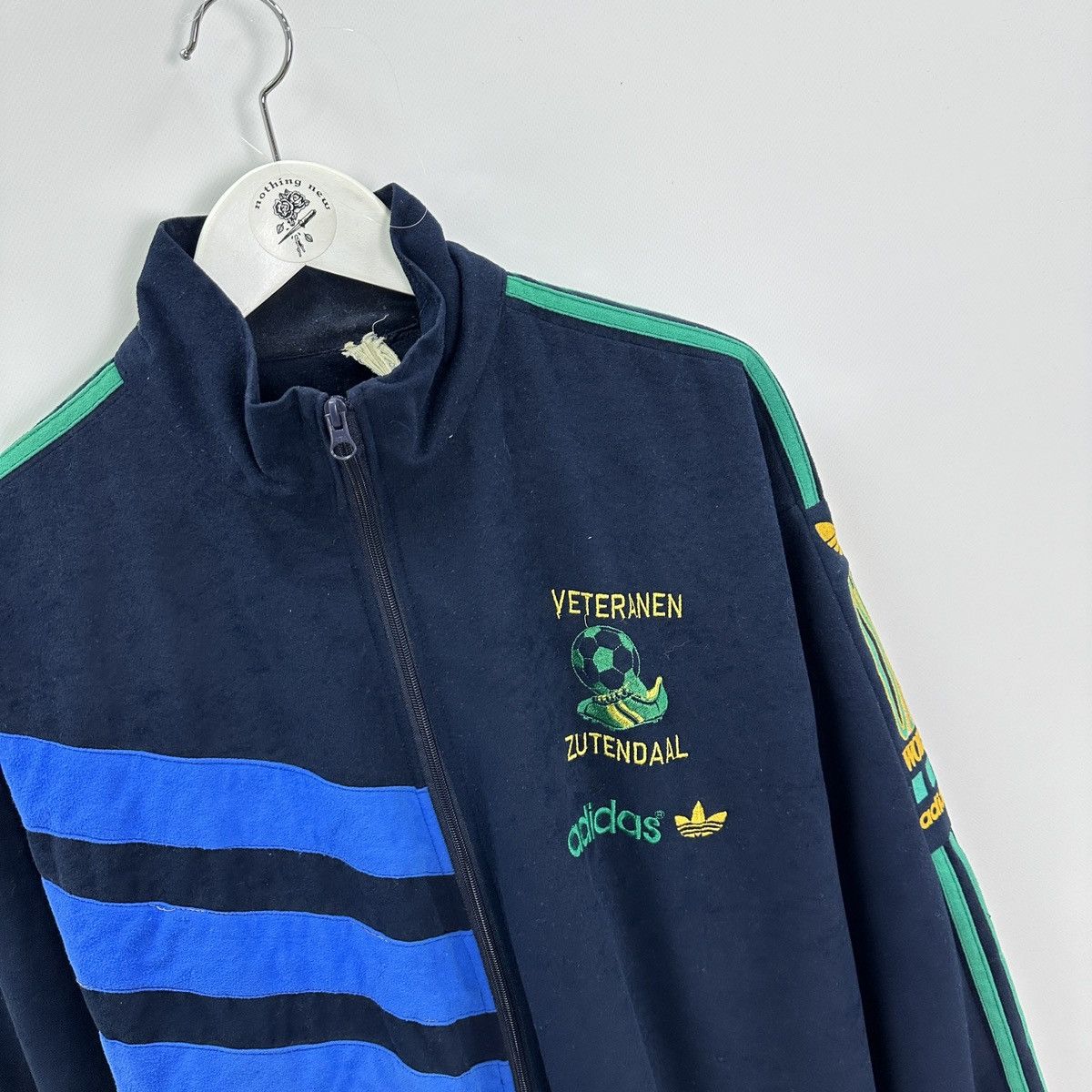 Vintage Vintage 90s Adidas Veteranen Zutendaal One World y2k jacket Size US XL / EU 56 / 4 - 4 Thumbnail