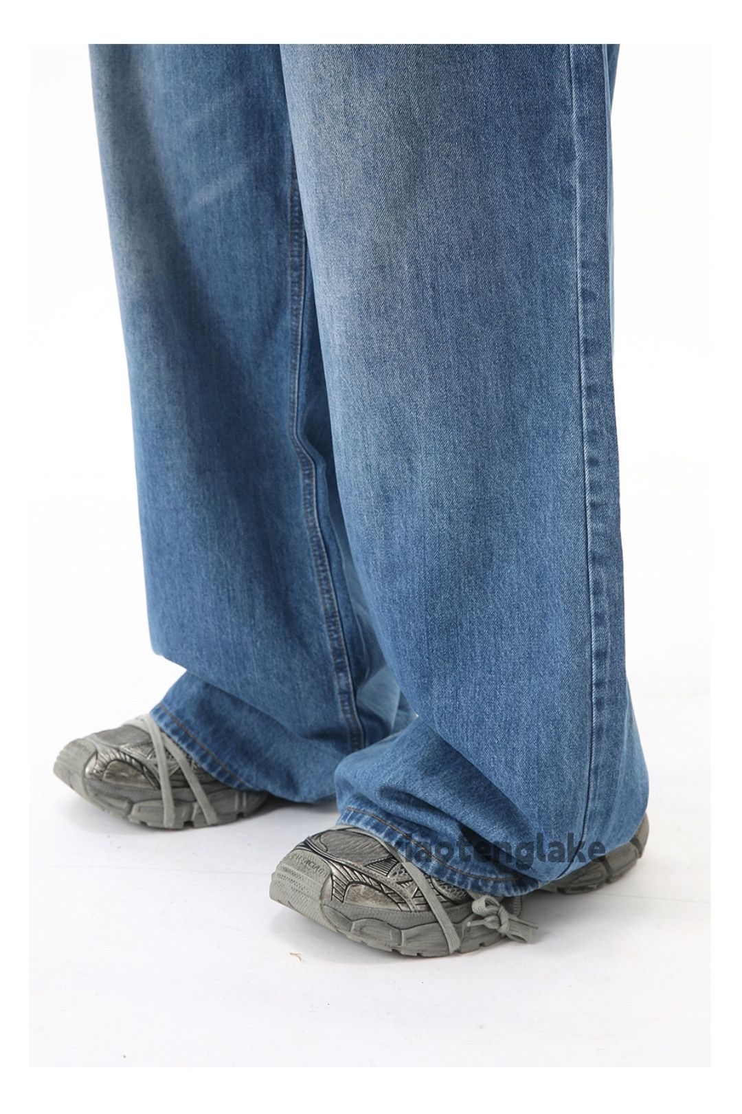 Jean × Vintage Unisex washed faded utility hiphop loose baggy jeans Size US 32 / EU 48 - 4 Thumbnail