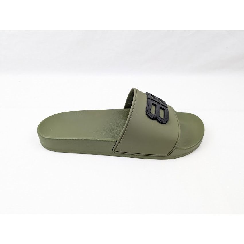 Balenciaga o1rshd1 BB Injecfion Pool Slides in Khaki Size US 9 / EU 42 - 1 Thumbnail