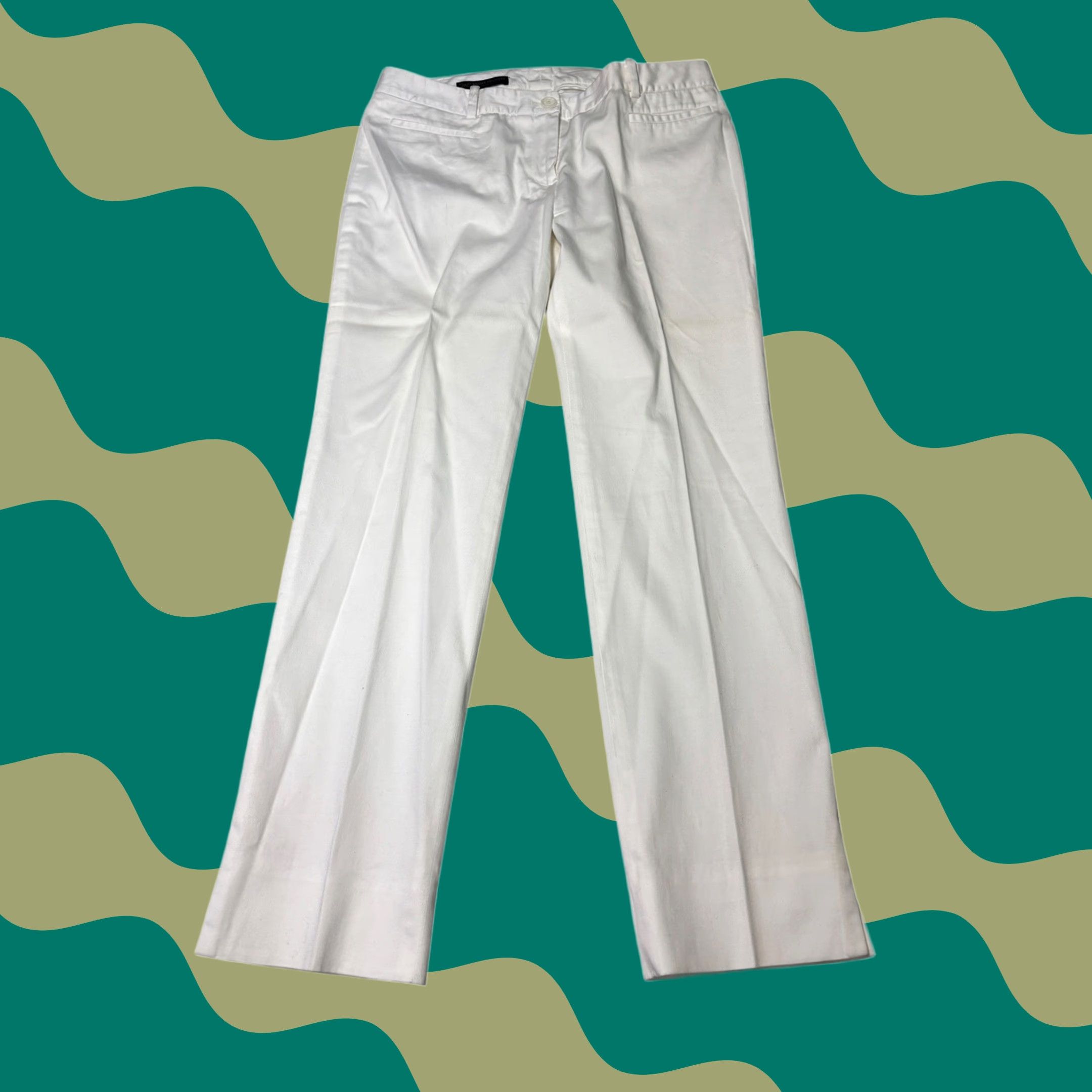 Brooks Brothers Brooks Brothers 346 Natalie Fit Dress Pants Womens 6 White Cotton Blend Stretch Straight Leg Front Pockets Belt Loops) Size 28" / US 6 / IT 42 - 1 Thumbnail