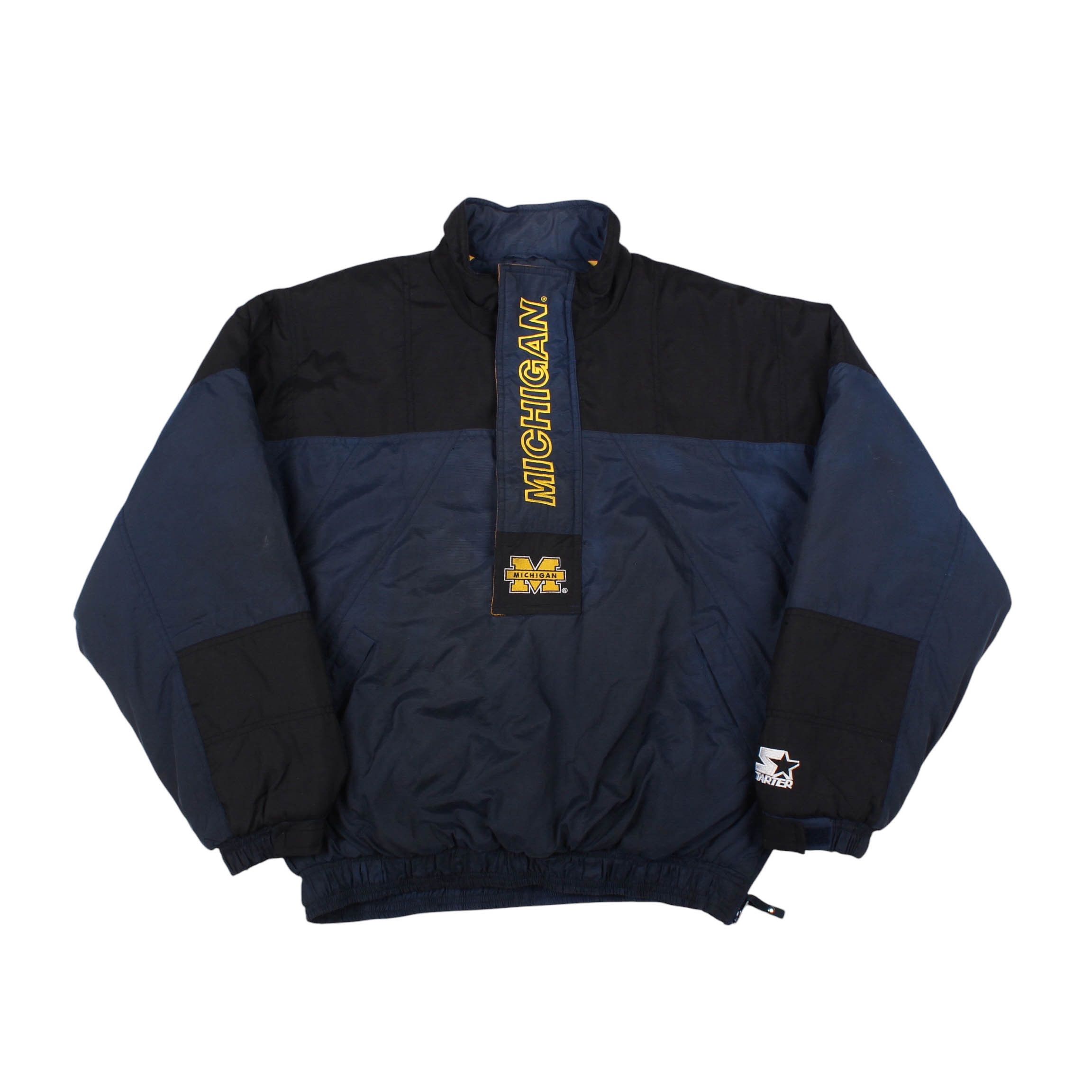 Starter Vintage Michigan Wolverines Jacket Starter 90s NCAA Pullover Size US M / EU 48-50 / 2 - 1 Thumbnail