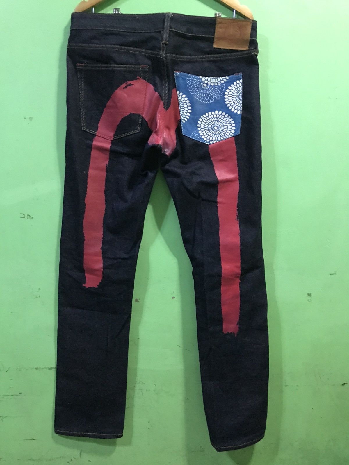 image of Evisu Pants in Blue, Men's (Size 33)