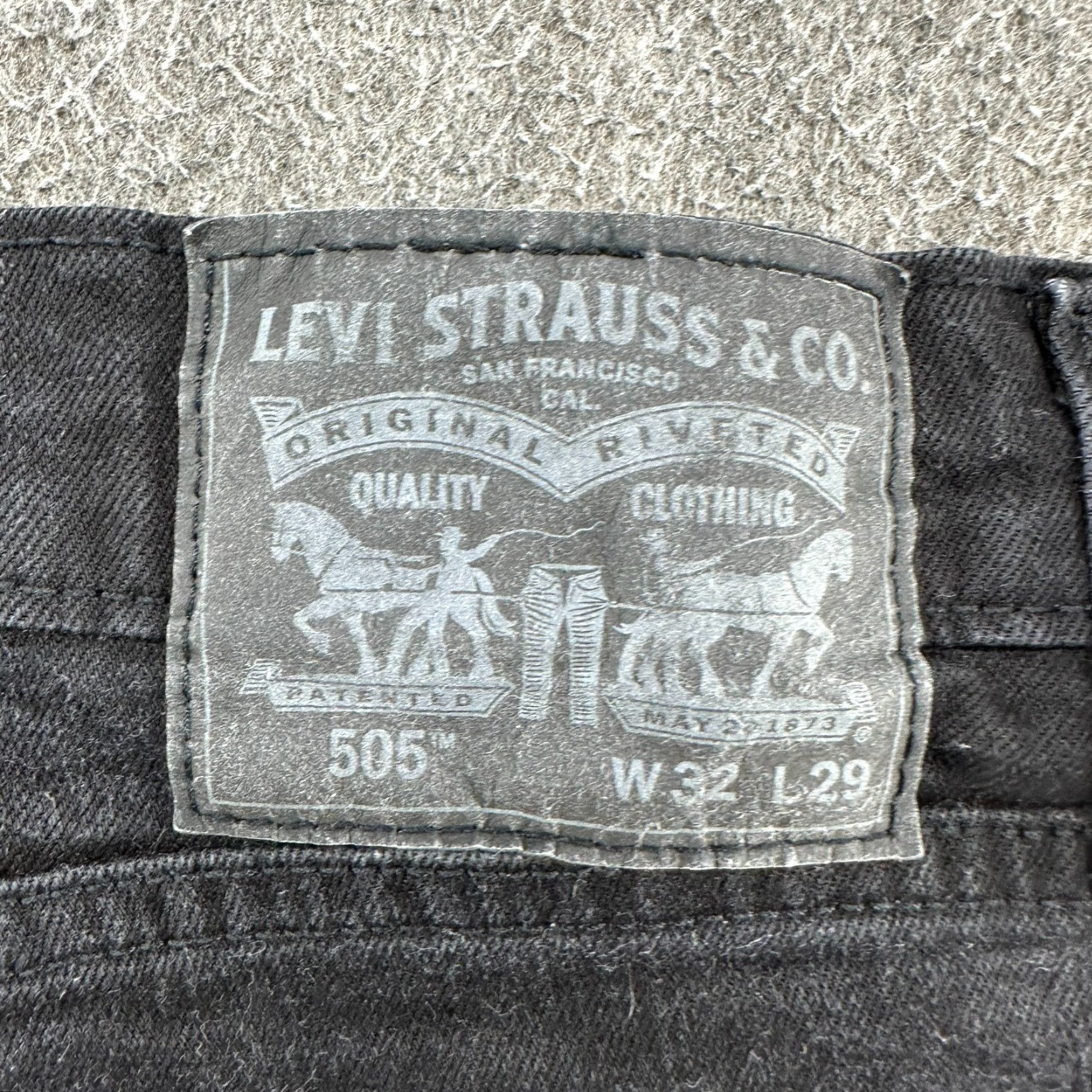 Levi's Levis 505 Jeans Mens 32x29 Black Regular Fit Straight Leg Dark Wash Stretch Size US 32 / EU 48 - 5 Thumbnail