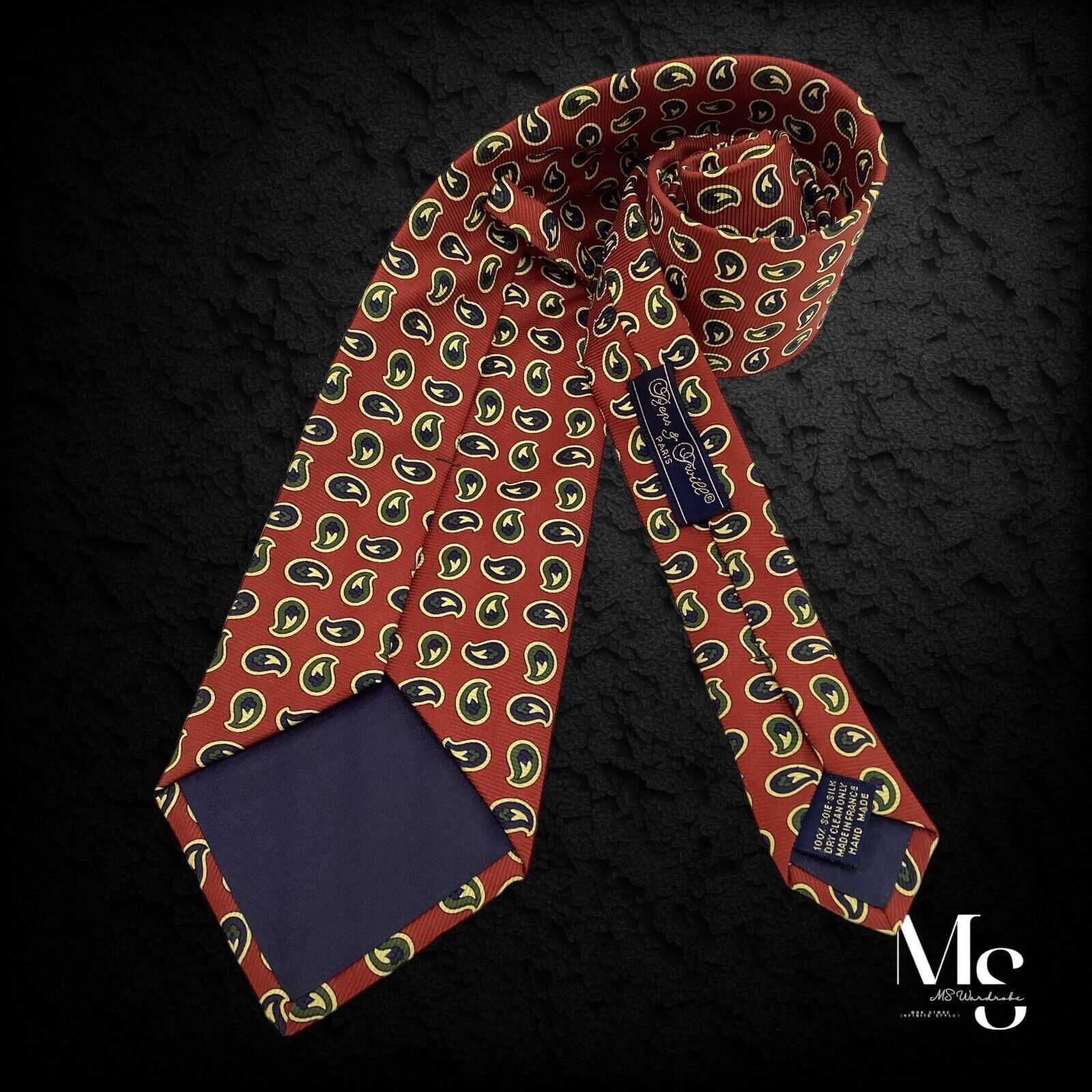 Other REPS & TWILL Red Paisley Luxury Silk Tie Made In France Size ONE SIZE - 2 Thumbnail