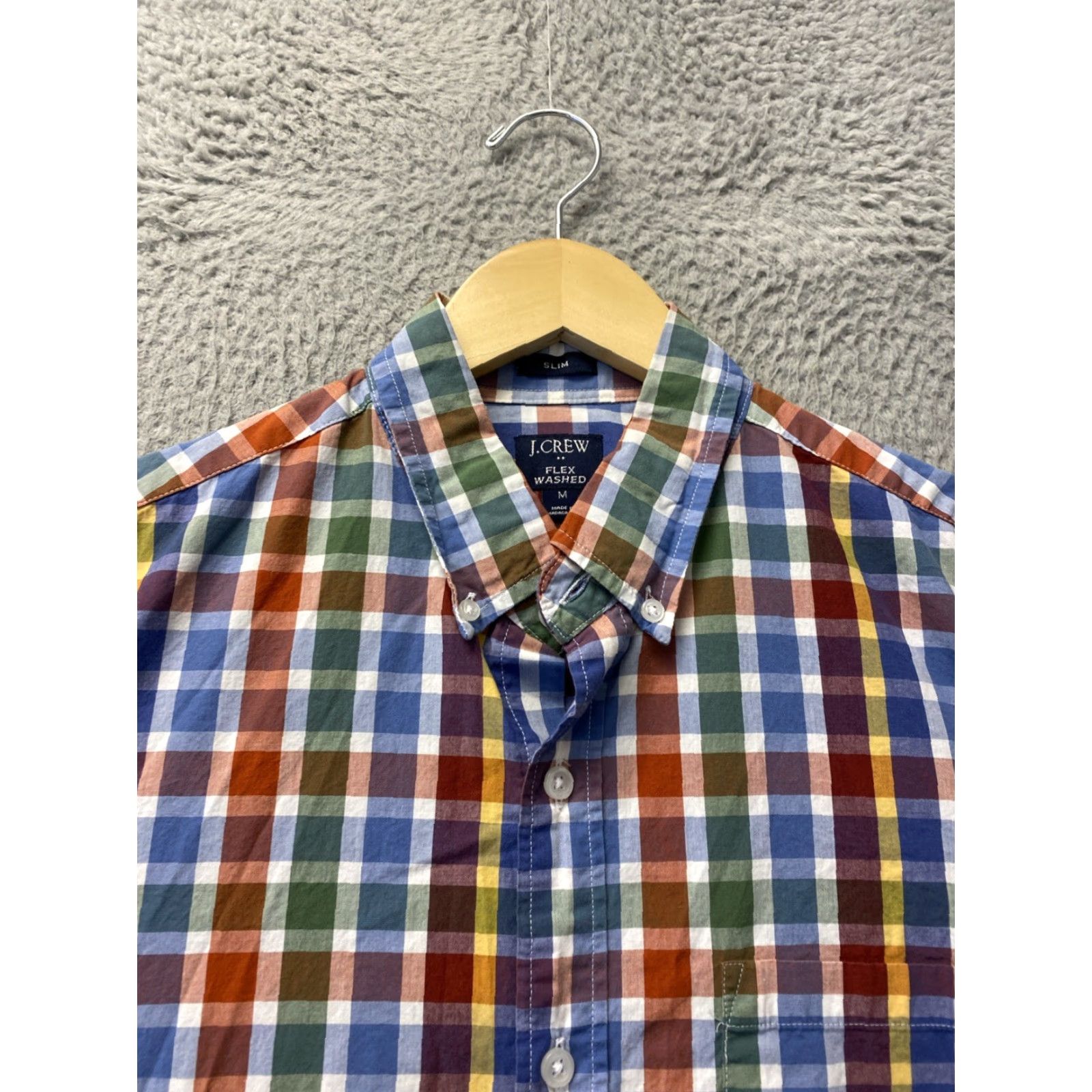 J.Crew J.CREW Button-Down Shirt Men Medium Multicolor Flex Wash Button Up Long Sleeve Cotton Nylon Polyester Cotton Blend Colorful Size US M / EU 48-50 / 2 - 2 Thumbnail