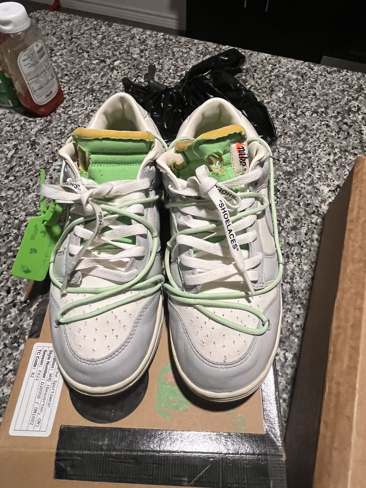 Nike × Off-White Nike Dunk Low A lot 7 Size US 10.5 / EU 43-44 - 2 Thumbnail