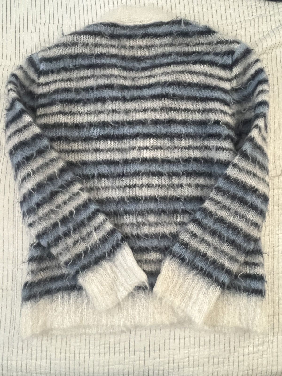 Marni Marni Blue and White Striped Mohair Cardigan Size US S / EU 44-46 / 1 - 2 Thumbnail
