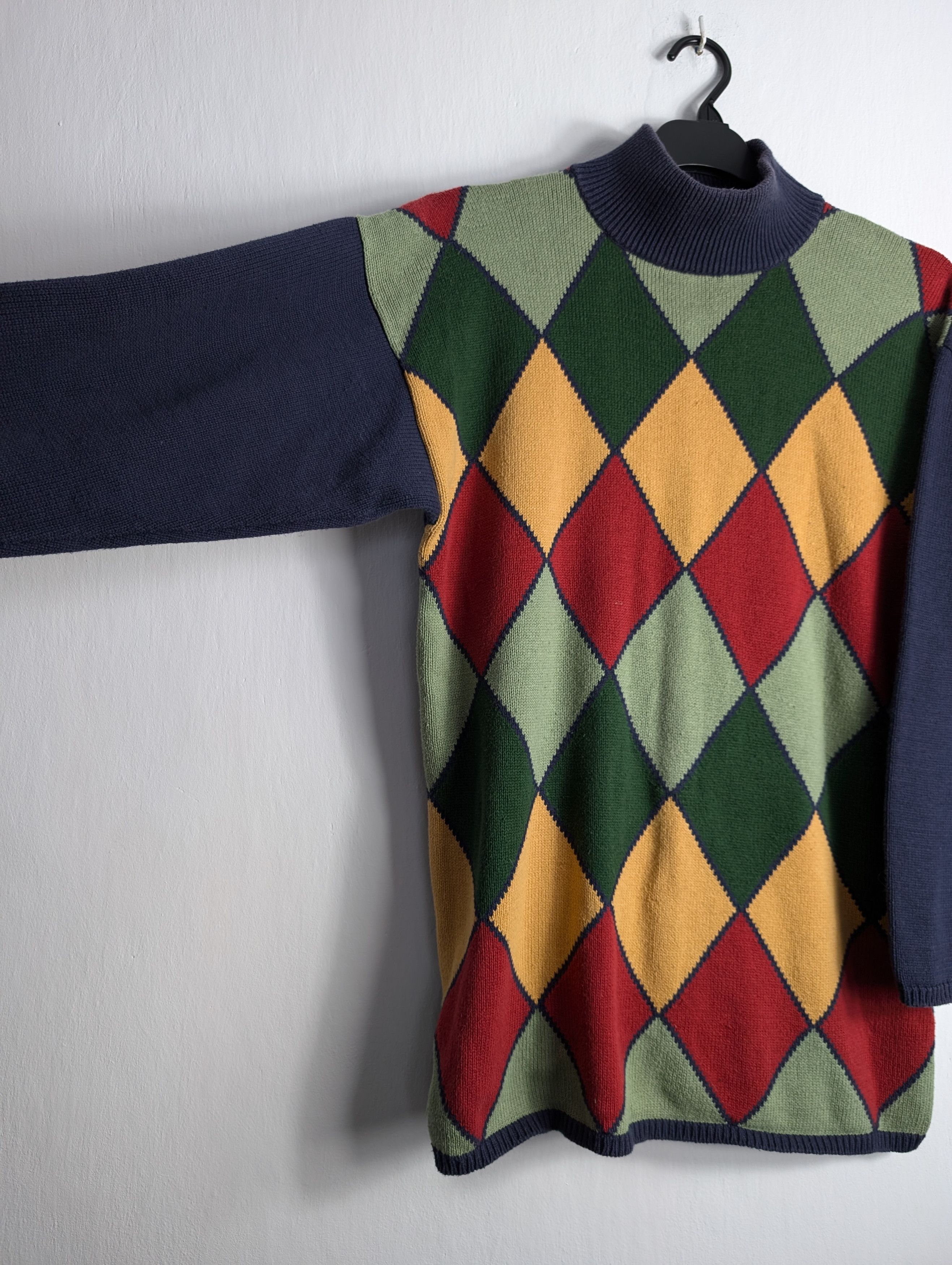 Vintage Vintage 90s Sweater Diamond Crazy Pattern Pullover Size US M / EU 48-50 / 2 - 3 Thumbnail