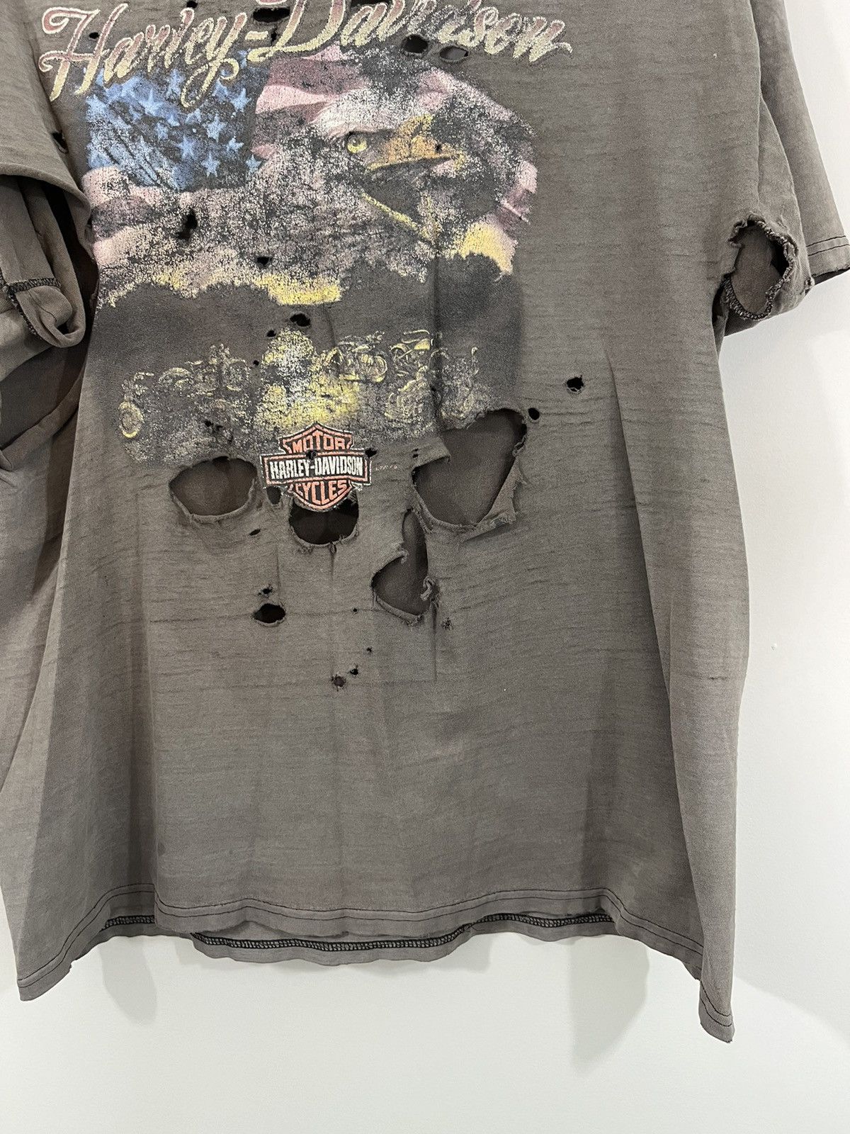 Harley Davidson Harley Davidson ITALIA Thrashed Sun Faded Moto Tee Size US L / EU 52-54 / 3 - 3 Thumbnail