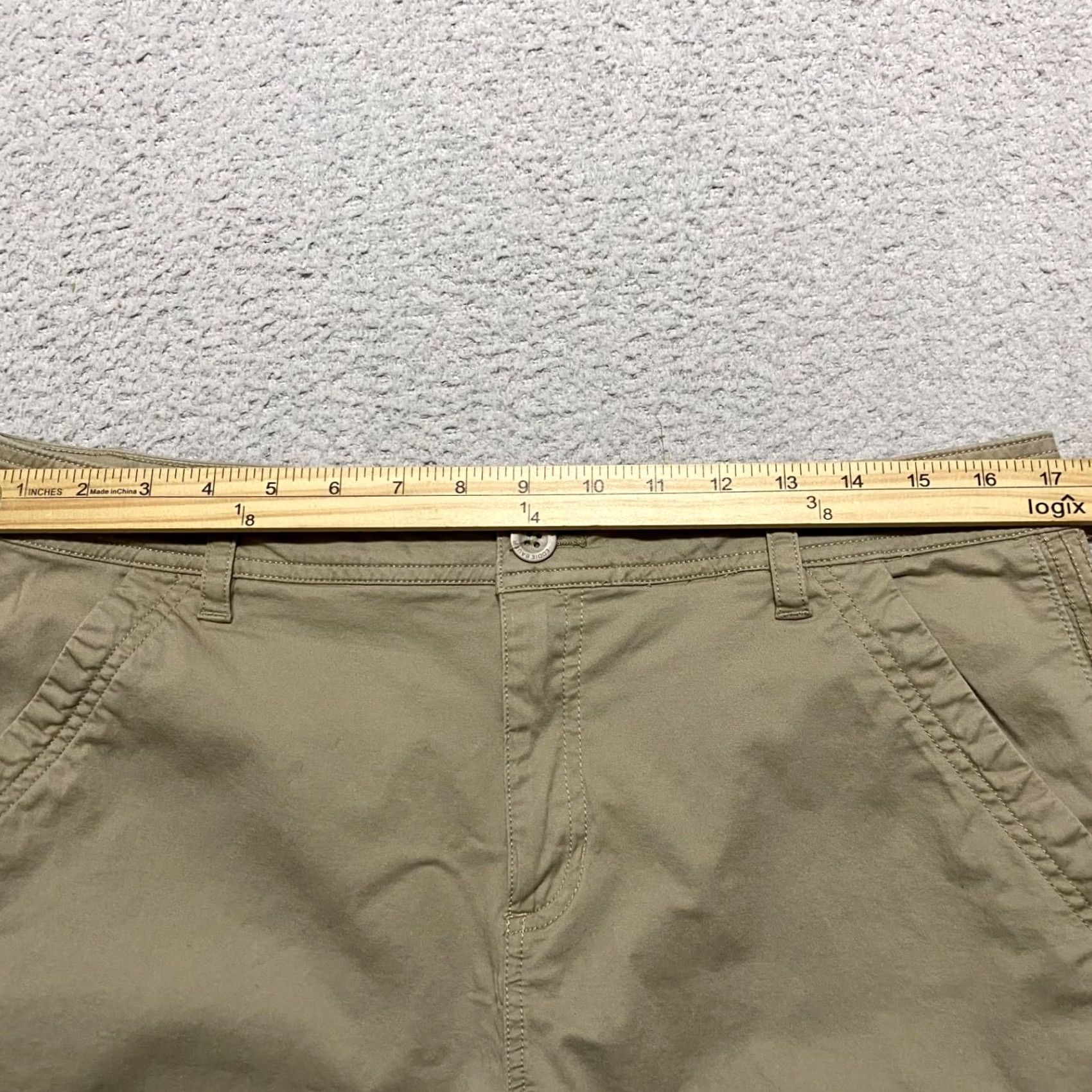Eddie Bauer Eddie Bauer Womens Bermuda Shorts Beige 4" Inseam Regular Size 16 Cotton Blend Outdoor Hiking Walking with Pockets Mens Women Size 38" / US 16 / IT 52 - 6 Thumbnail