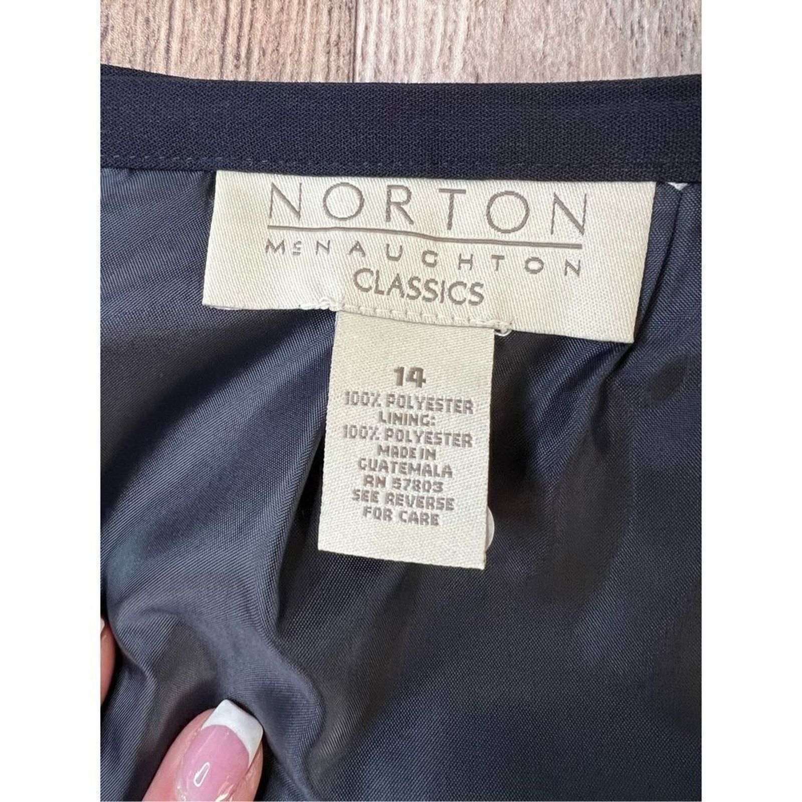 Other Norton McNaughton Navy Blue Lined Washable Straight Skirt 14 Size 36" / US 14 / IT 50 - 5 Thumbnail