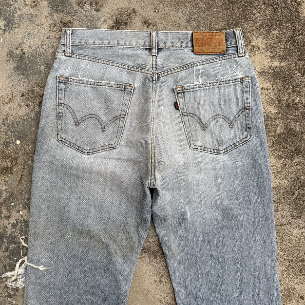 Edwin × Vintage VINTAGE EDWIN FADED RIPPEP JEAN DENIM PANTS Size US 32 / EU 48 - 10 Thumbnail