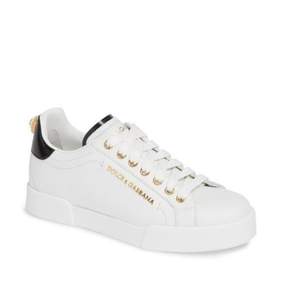 Dolce & Gabbana DOLCE & GABBANA Portofino Embellished Sneakers Size Size US 8 / IT 38 - 1 Thumbnail