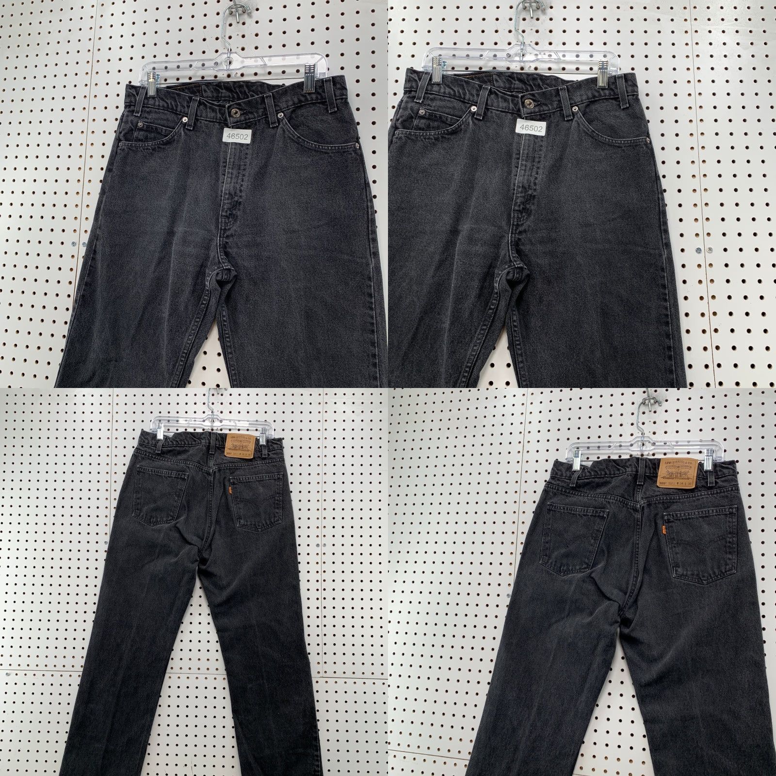 Levi's VINTAGE Levi's 505 Jeans 33x30 Black Denim 90s 5-Pocket Mens Regular Jeans 30 Inseam 34x30 Tag 90s Orange Tag Size US 33 - 8 Thumbnail