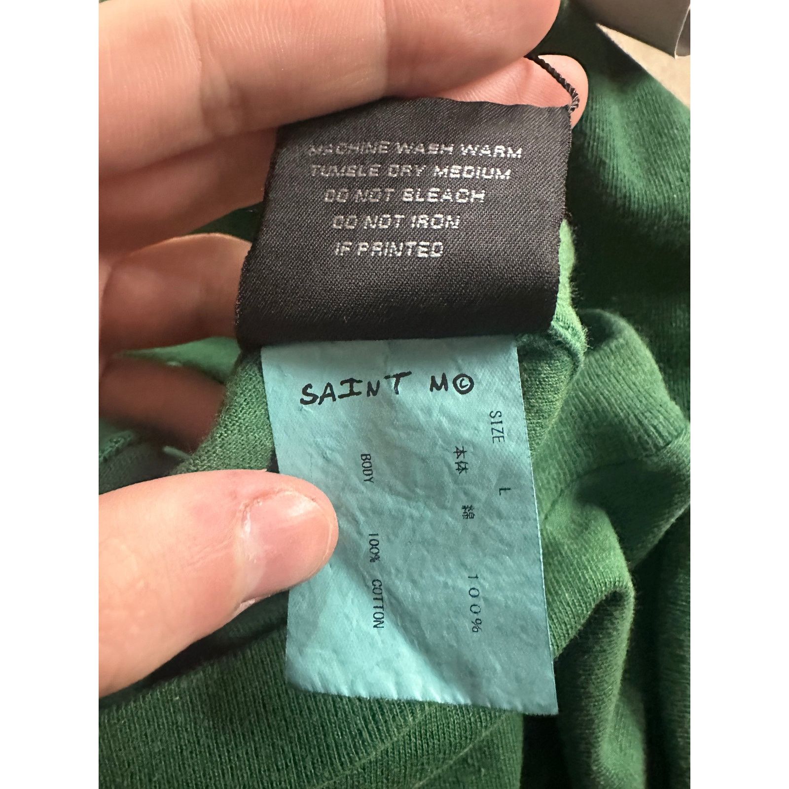 Saint Michael Saint Mxxxxxx L/S Tee Green Creation Gift Large Used Size US L / EU 52-54 / 3 - 4 Thumbnail