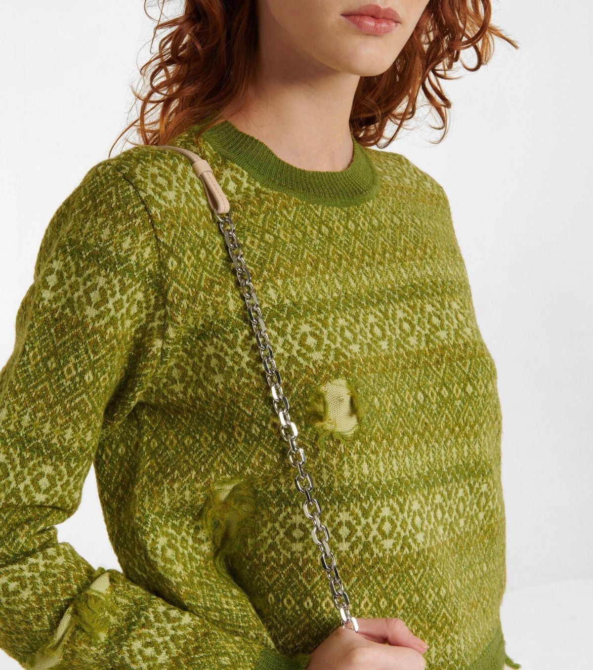 Maison Margiela o1y0625 Crewneck Sweater in Green Size S / US 4 / IT 40 - 2 Thumbnail