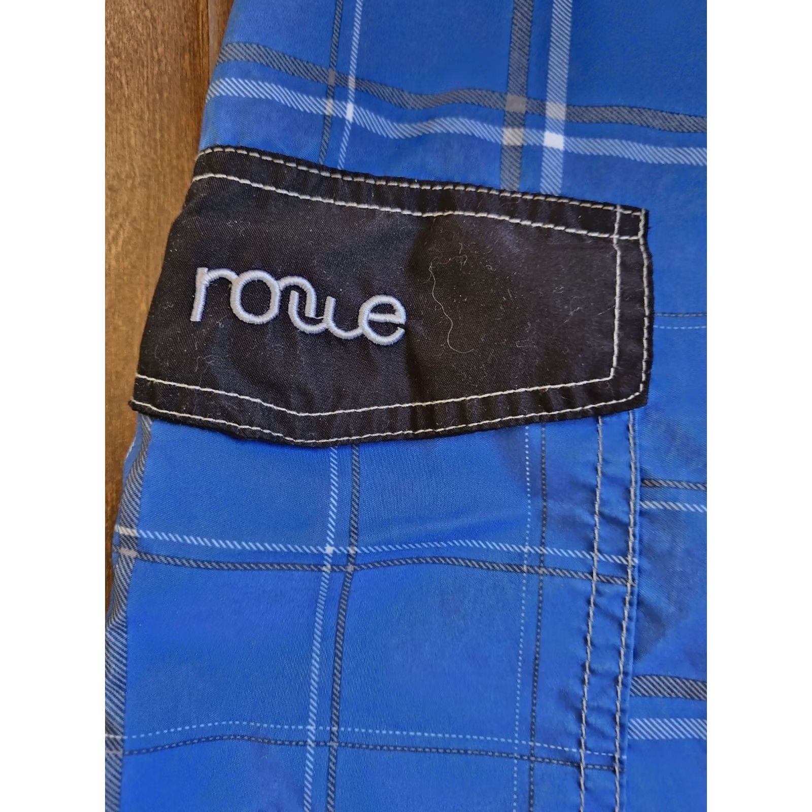 Vintage Nonwe Men's Blue Swim Trunks Shorts - Size 32 - Trunks - Pockets, Drawstring - 100% Polyester - Regular - Men Size US 32 / EU 48 - 5 Thumbnail
