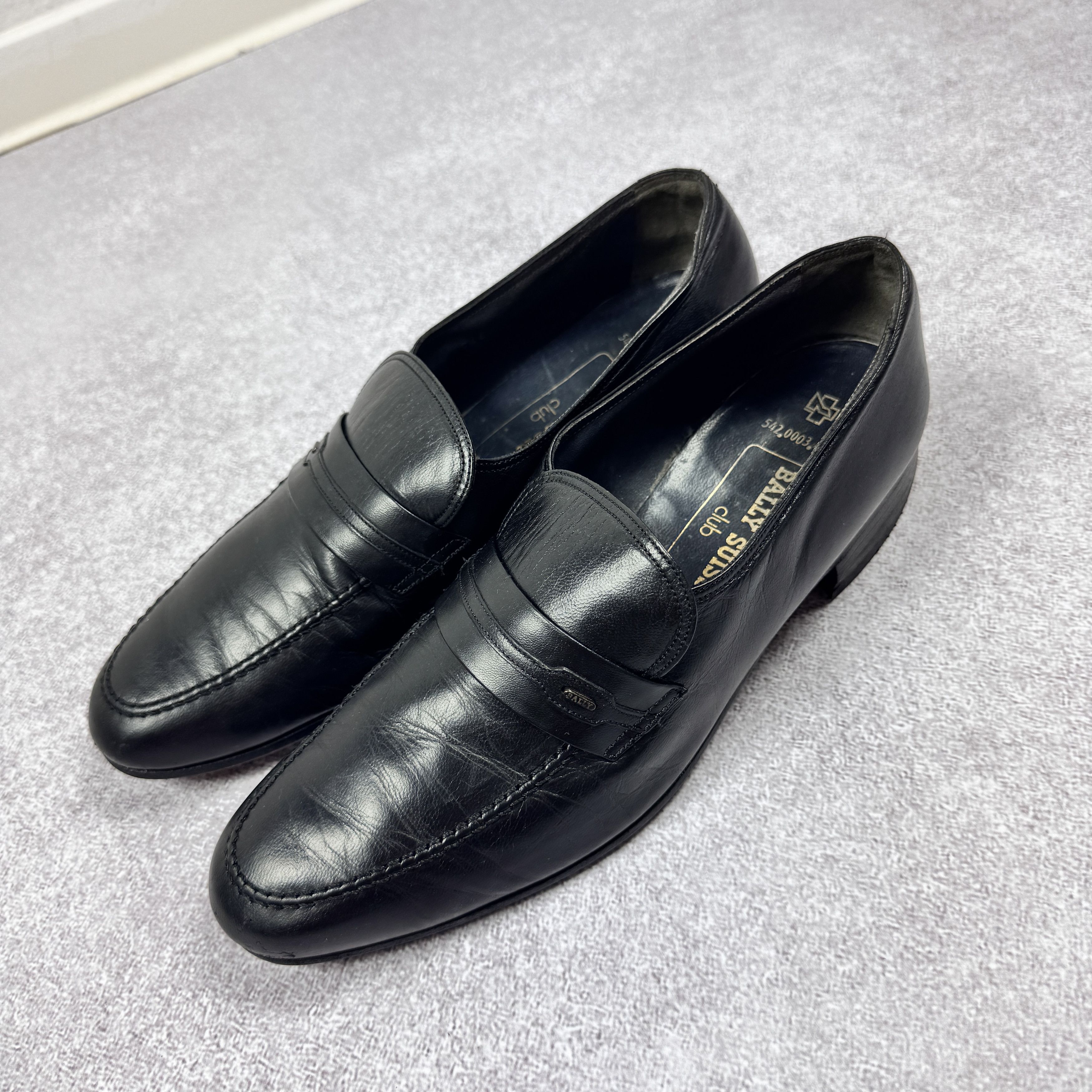 Bally Bally Suisse Club Black Leather Loafers 542161 Size 7/27 cm Size US 8.5 / EU 41-42 - 6 Thumbnail
