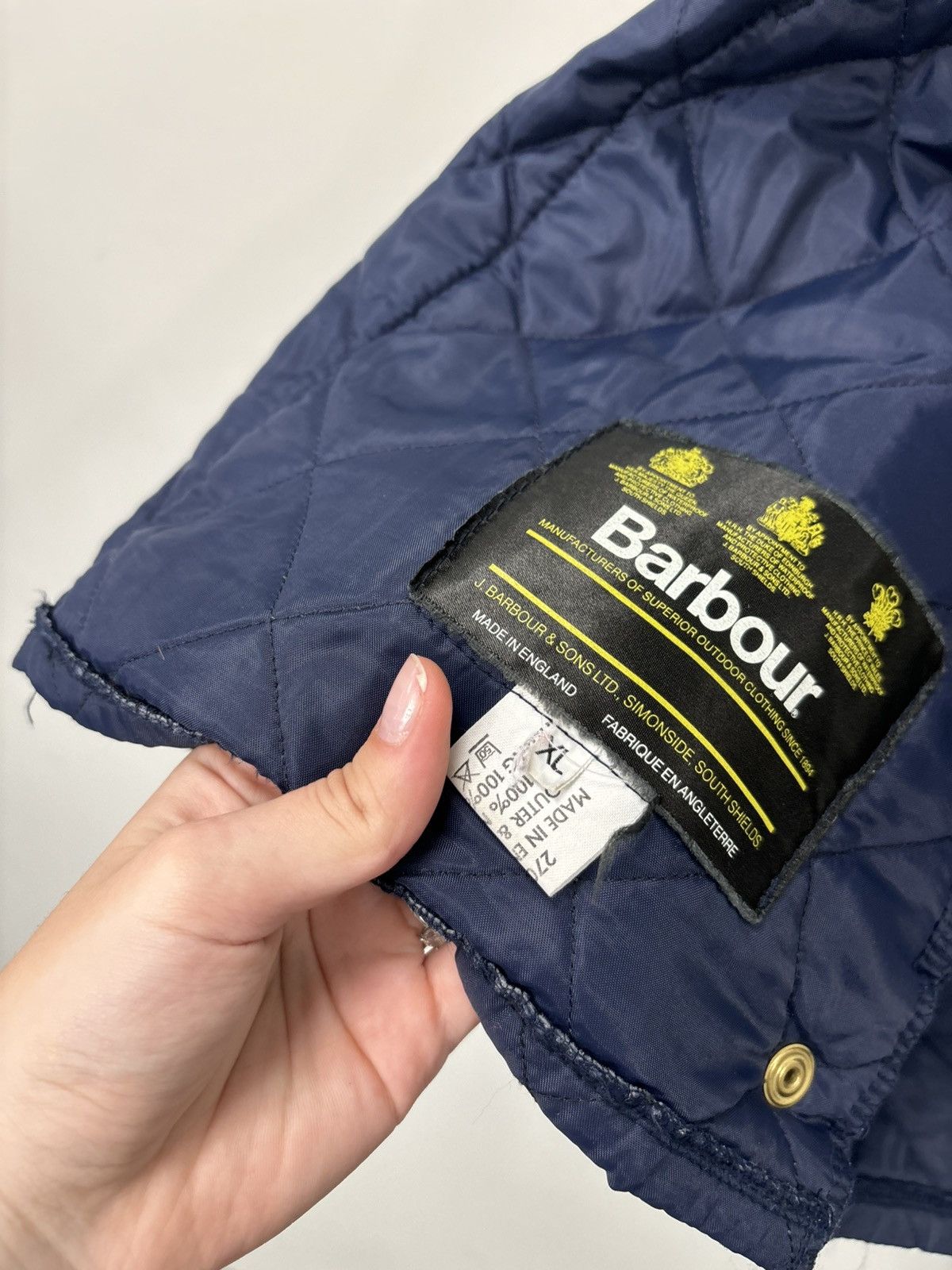 Barbour Barbour Vintage Liddesdale Navy Blue Hunting Quilted Jacket Size US XL / EU 56 / 4 - 15 Thumbnail