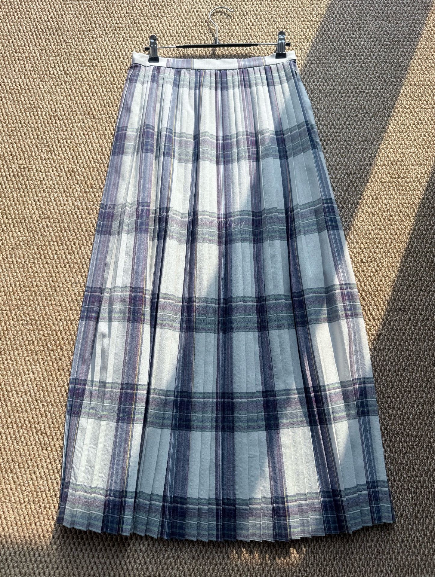 AURALEE Plaid Wool Pleated Skirt