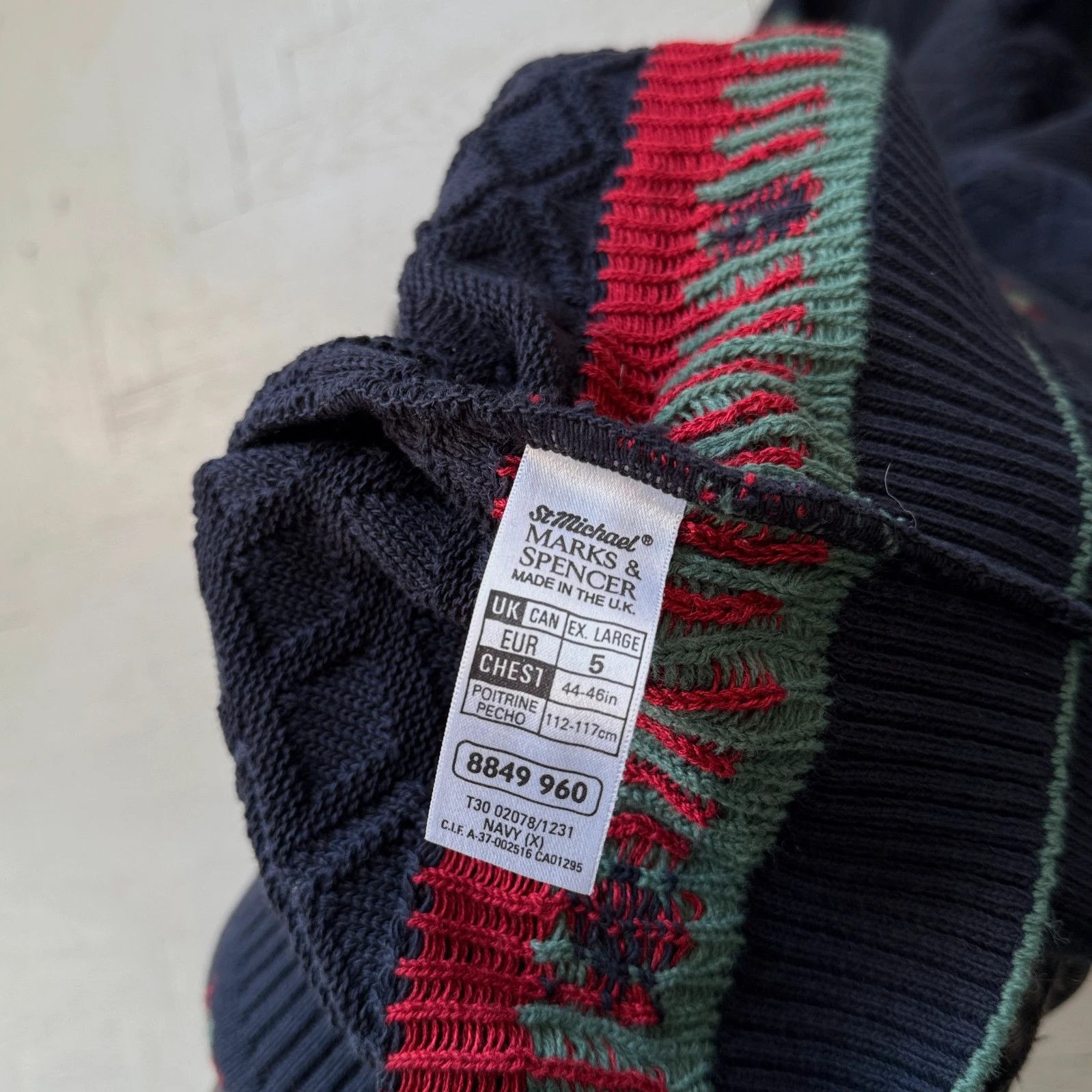 Vintage Vintage Chunky Knit Italian Cotton & Acrylic Sweater Size US XL / EU 56 / 4 - 8 Thumbnail