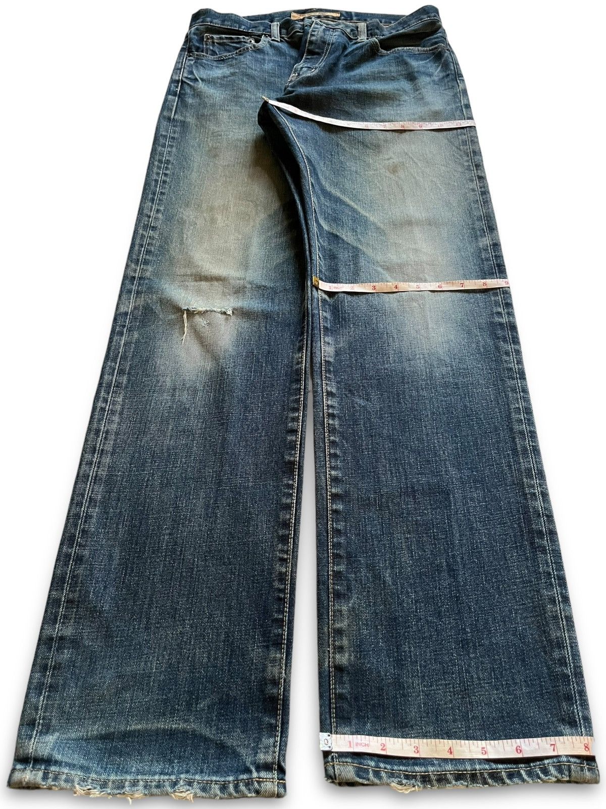 Japanese Brand × Uniqlo SALES🔥Vintage Uniqlo Mud Wash Distressed Loose Jeans Size US 32 / EU 48 - 12 Thumbnail