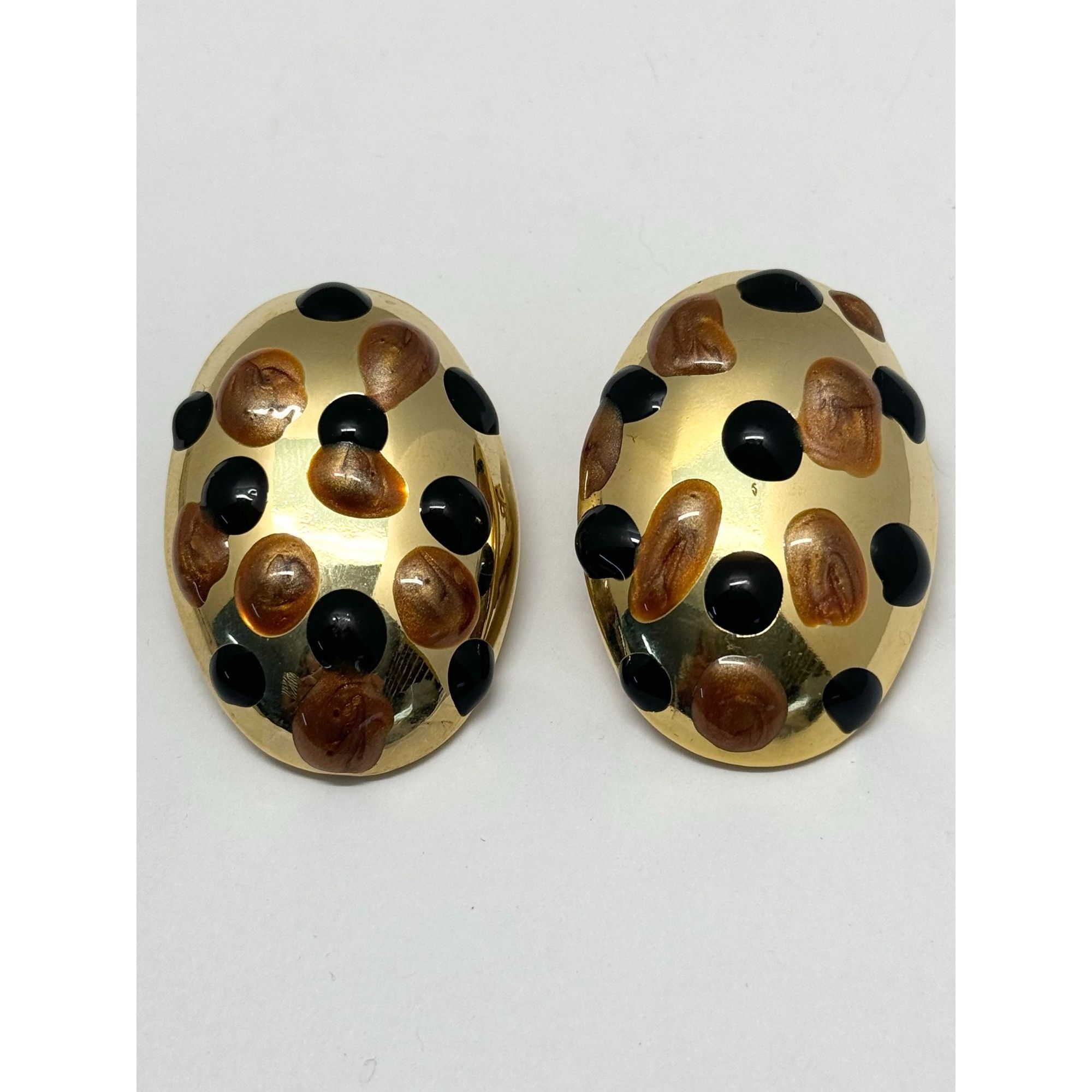 Vintage Vintage gold spotted earrings Size ONE SIZE - 1 Thumbnail