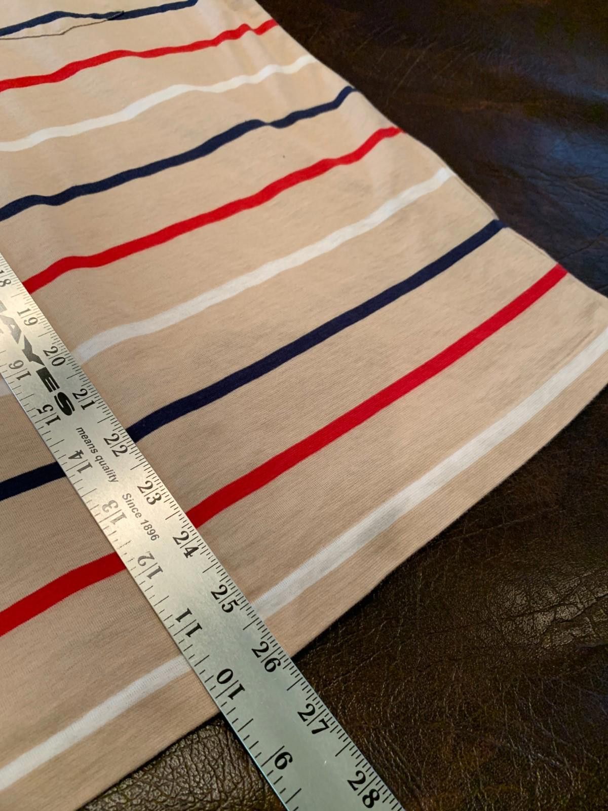 Puritan Vintage Puritan Mens Brown Thin Striped SS Polo Size L (244) Size US L / EU 52-54 / 3 - 7 Thumbnail