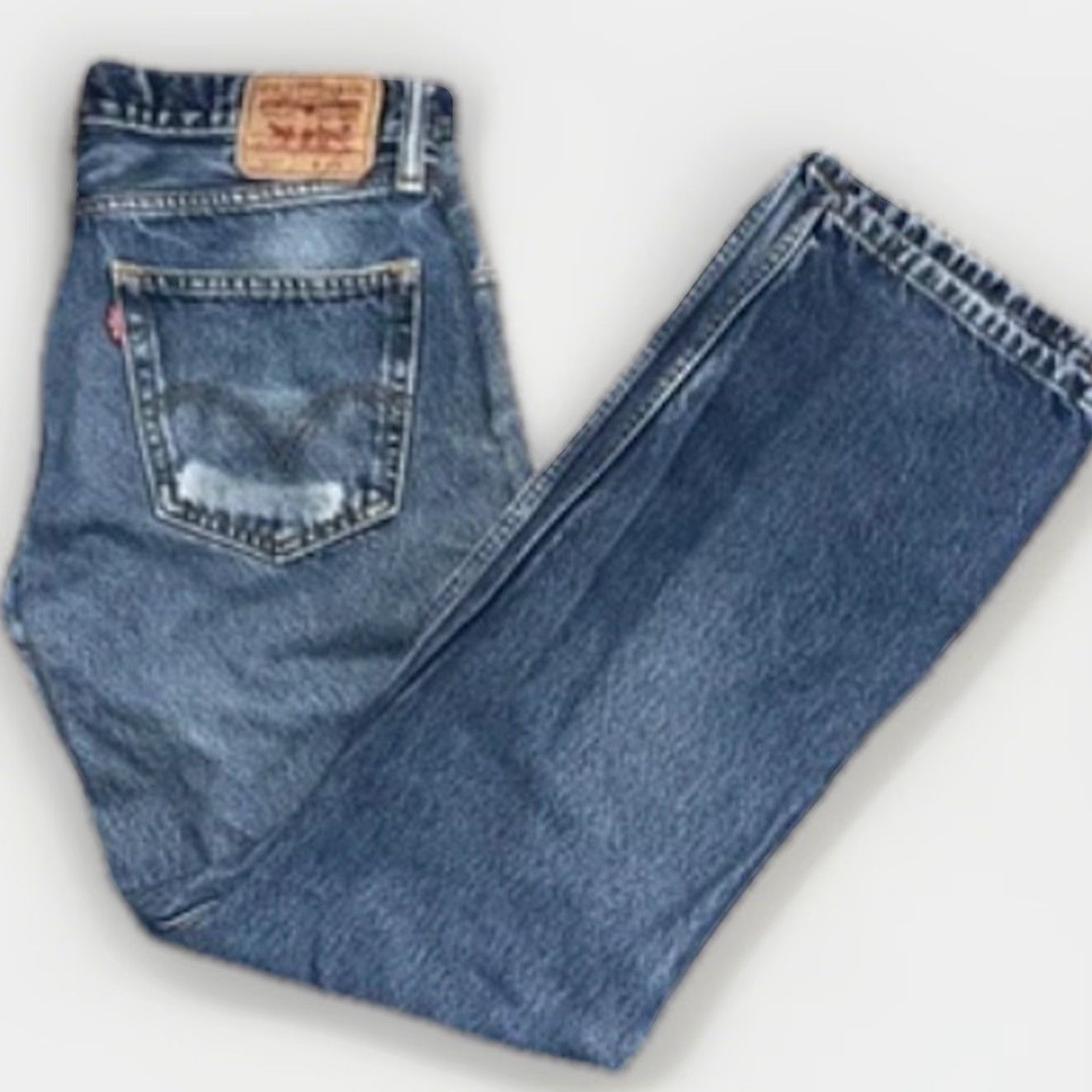 Levi's VINTAGE Levi’s 505 Regular Straight Jeans 34x31 Blue Denim Zip Fly Mid Rise USA 90s 80s Mens Jeans Size US 34 / EU 50 - 2 Thumbnail