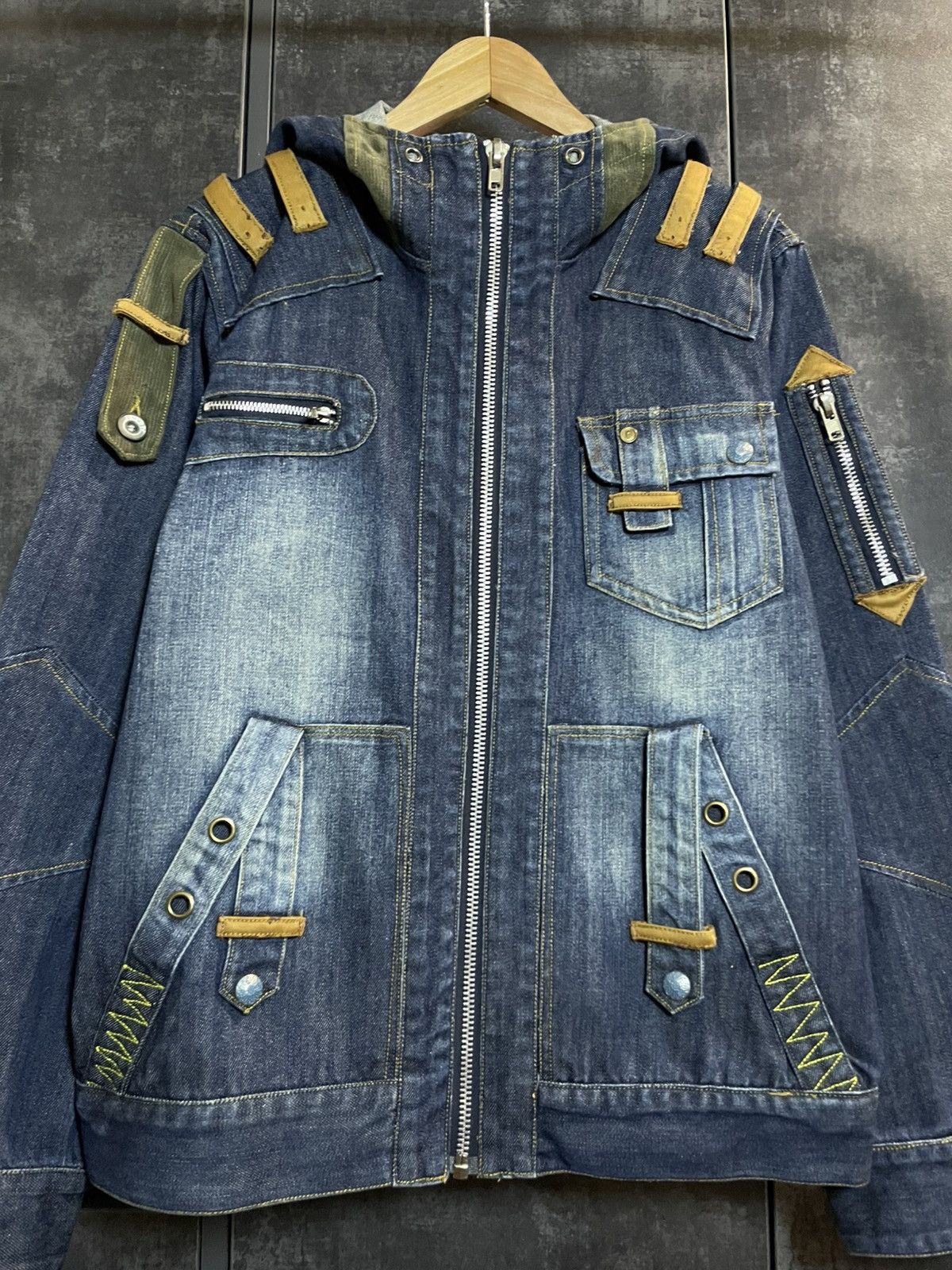 Japanese Brand Vintage Denim Military Jacket Napoleon Military Streetwear Size US L / EU 52-54 / 3 - 6 Thumbnail