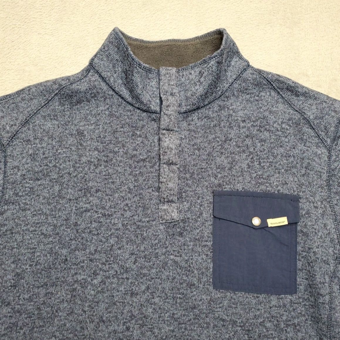 Vintage VINTAGE Woolrich Sweater Mens XL Blue Heather 1/4 Snap T Pullover Casual Gorp Logo Mock Neck All Seasons Size US XL / EU 56 / 4 - 2 Thumbnail